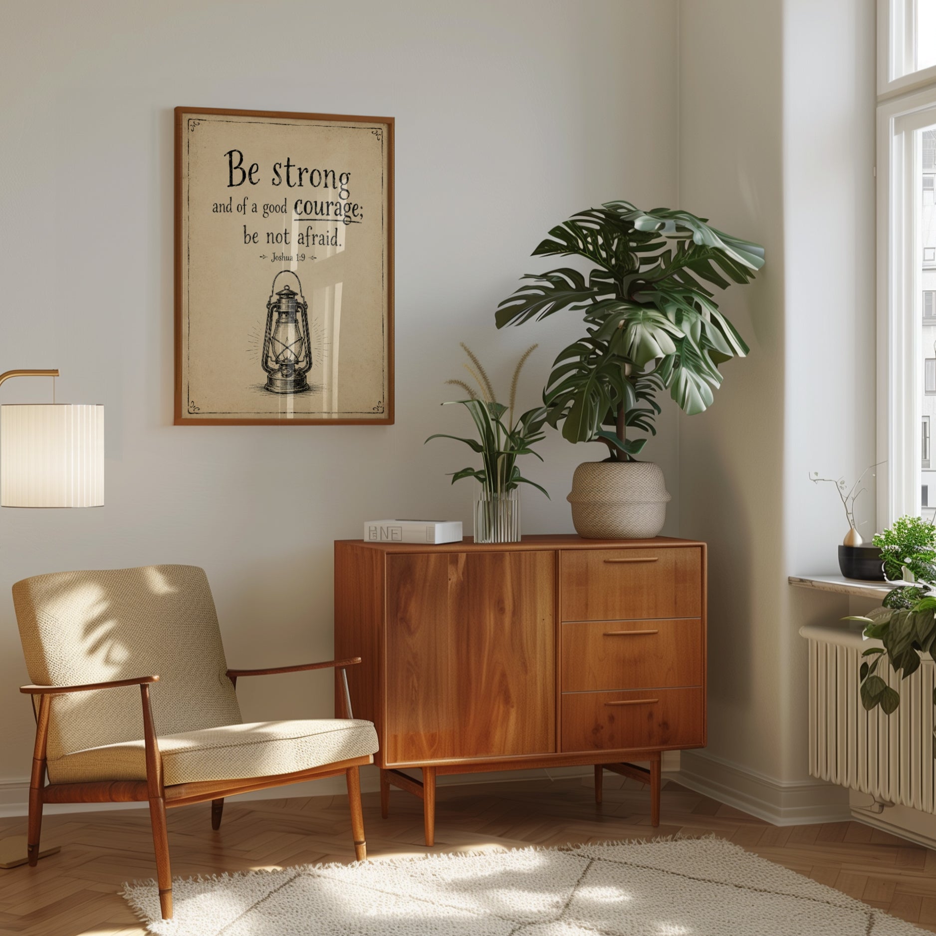 Inspirational Bible Verse Print – Joshua 1:9 - interior