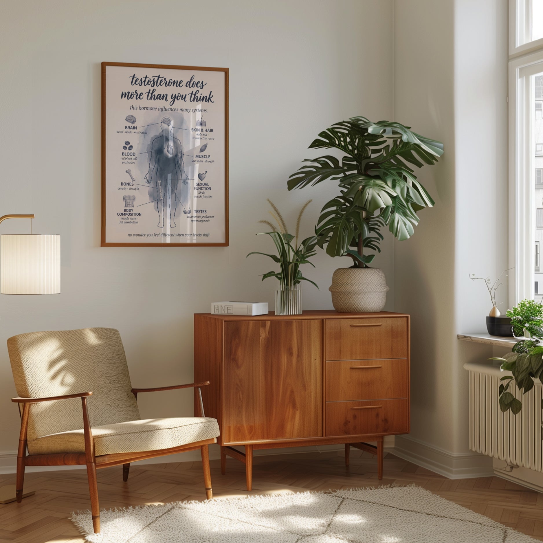 Testosterone Poster – Hormone Health Wall Art - interior