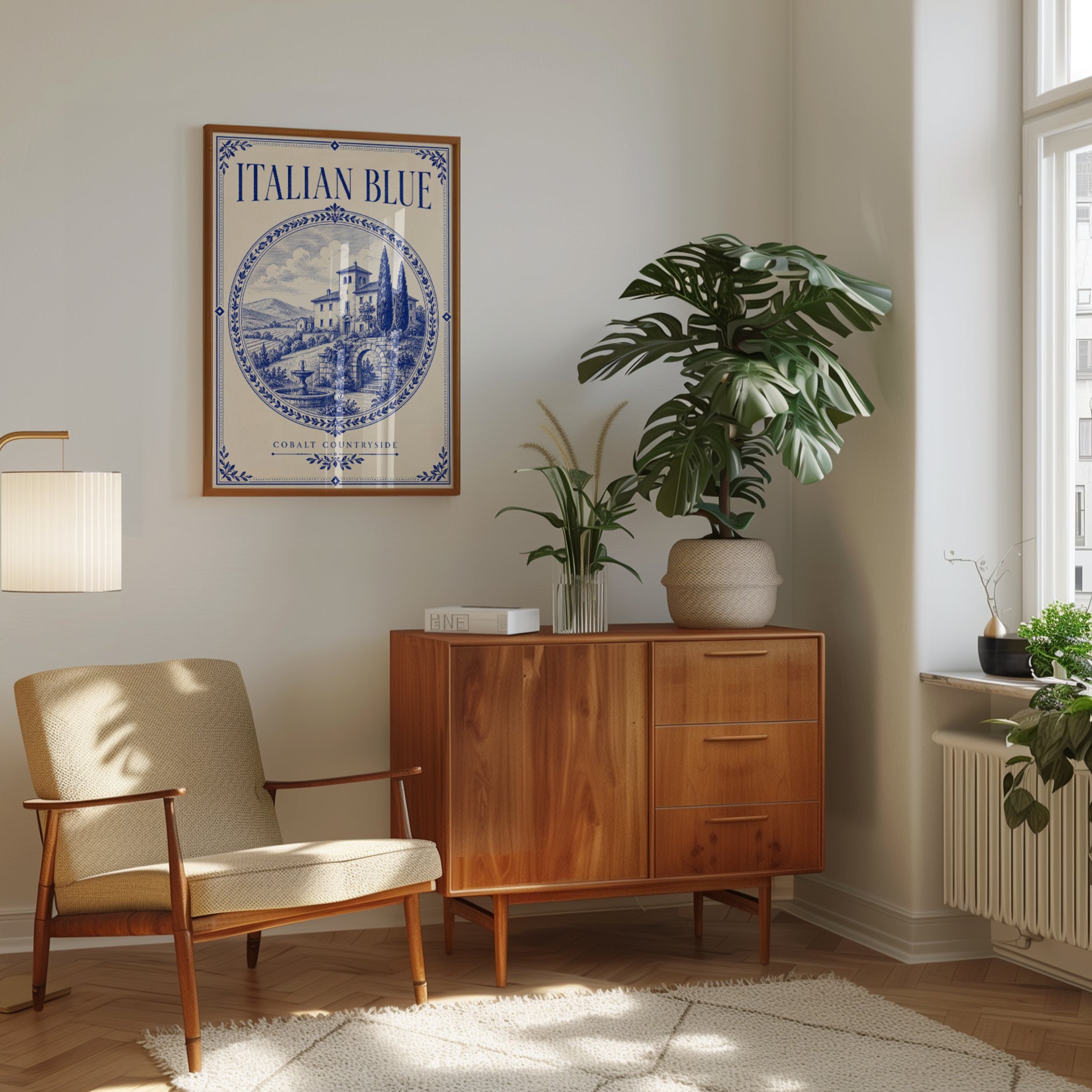 Italian Countryside Poster – Tuscan Villa Print - interior