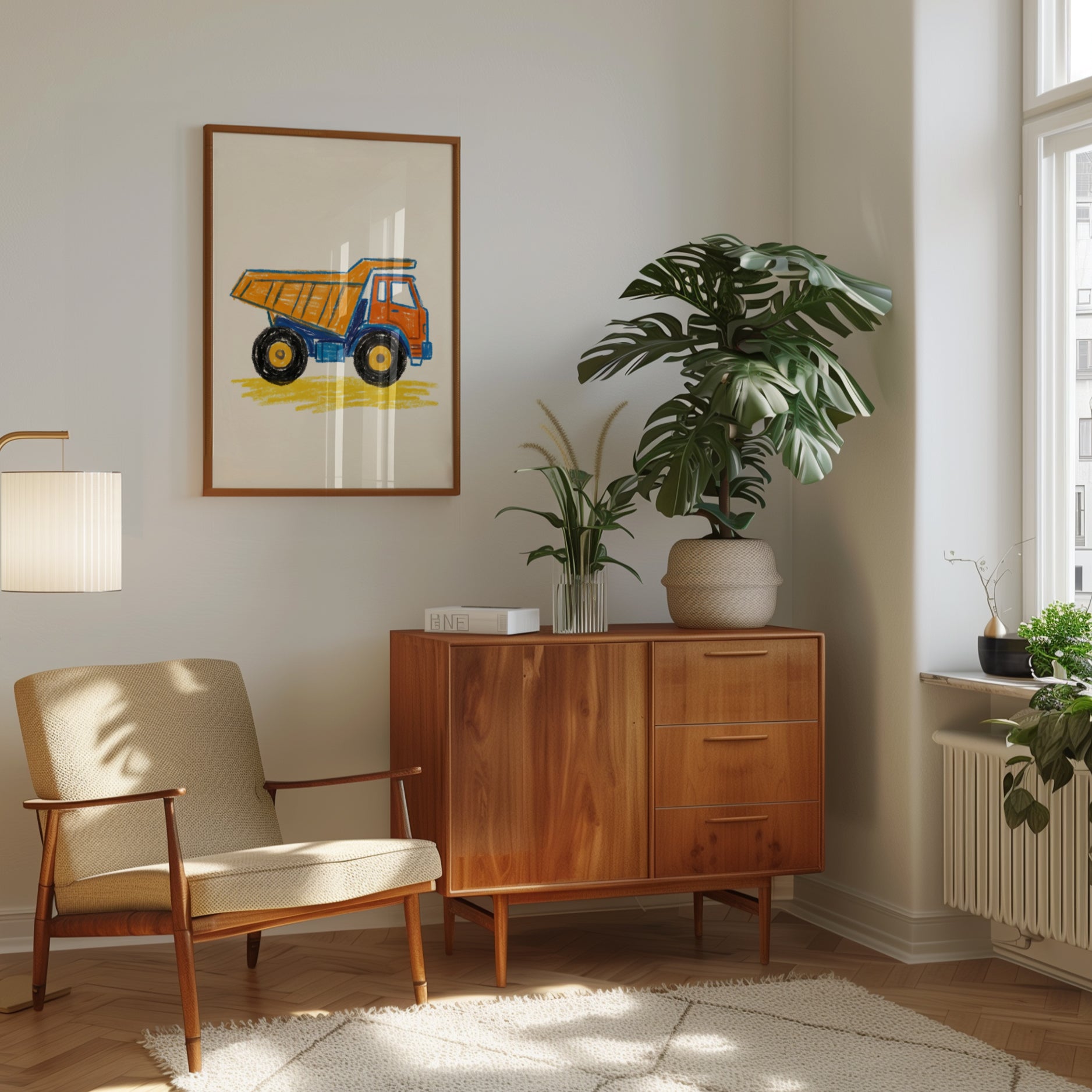 Kids Room Wall Art: Playful Toy Dump Truck - interior