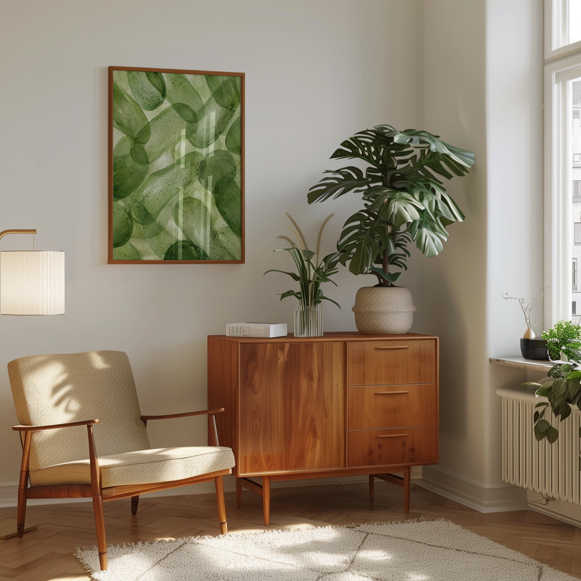 Eucalyptus Leaf Print – Green Botanical Wall Art - interior