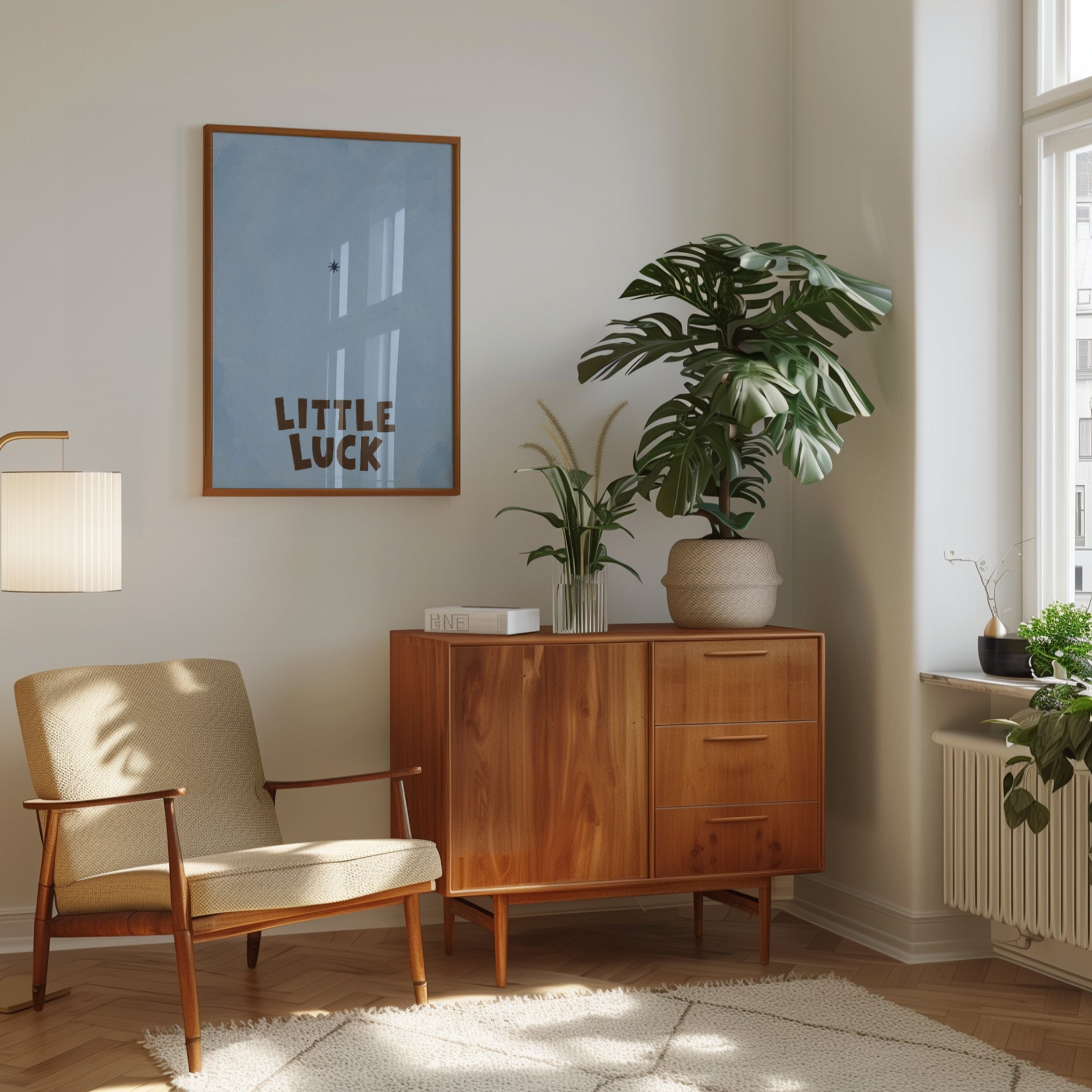 Nursery Wall Art – Little Luck Quote Print - interior