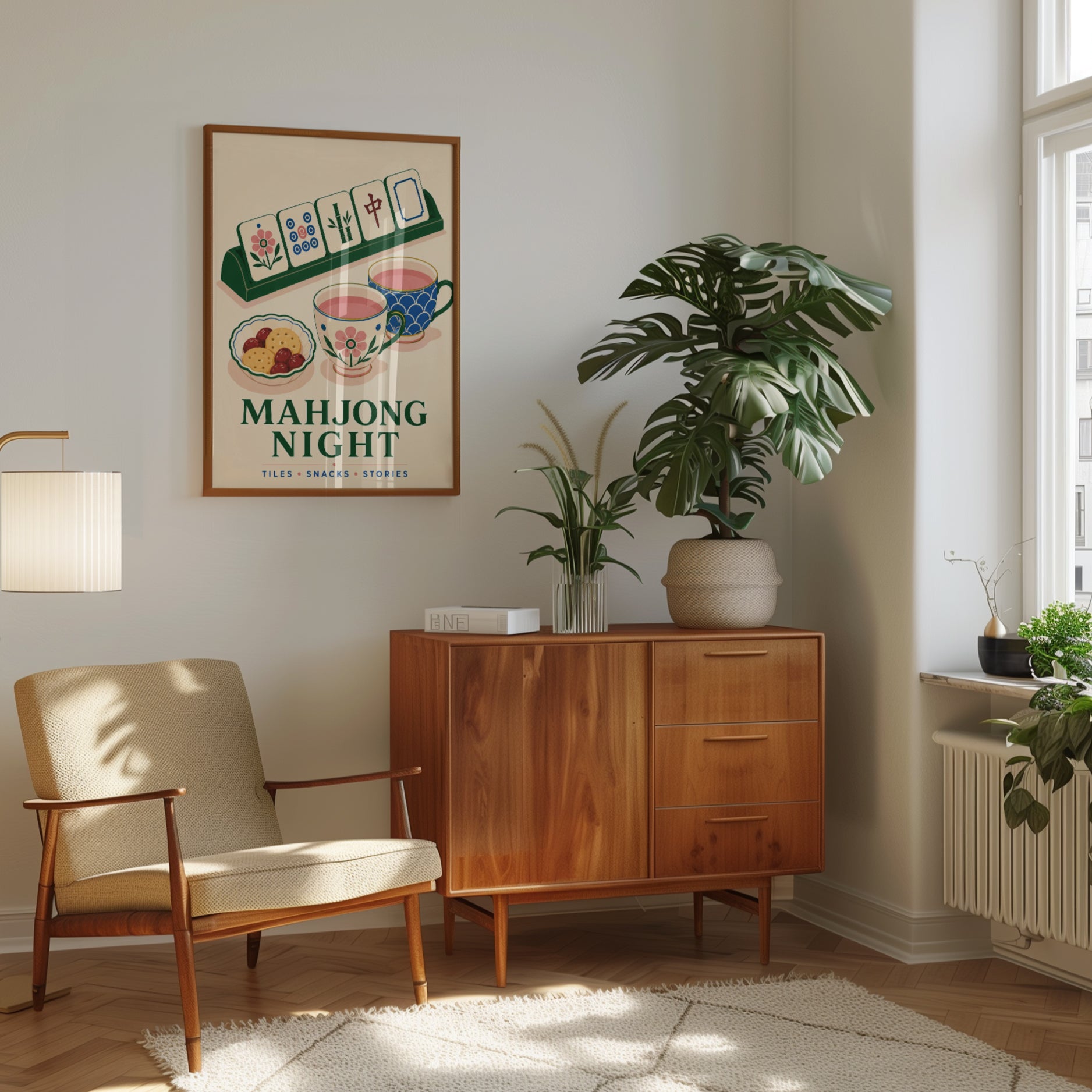 Game Night Wall Art – Mahjong Print - interior