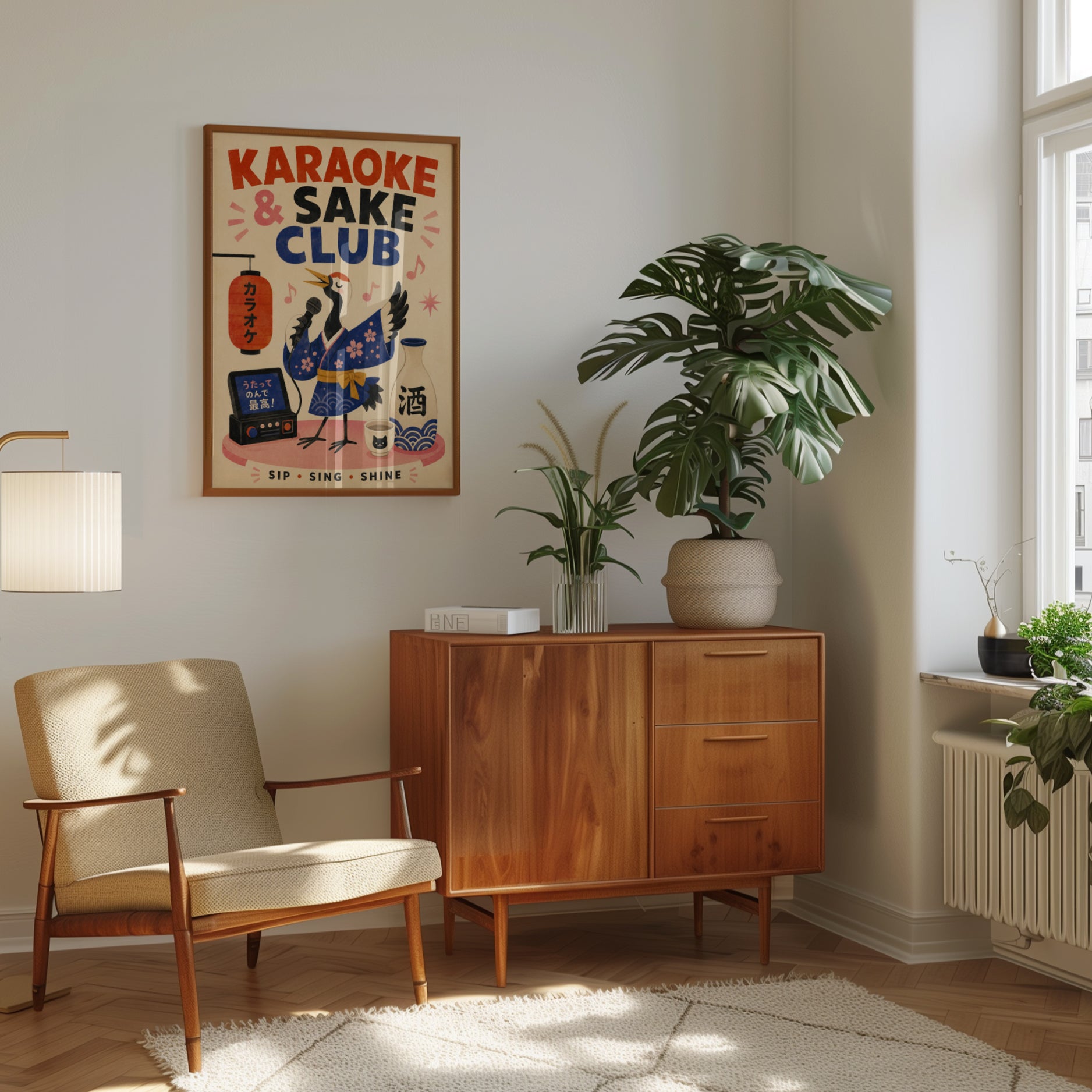 Japanese Karaoke Poster – Sake Bar Wall Art - interior