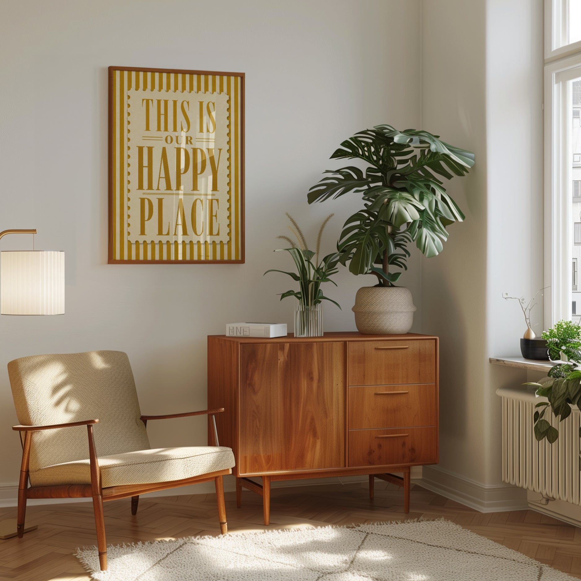 Happy Place Wall Art – Quote Print - interior