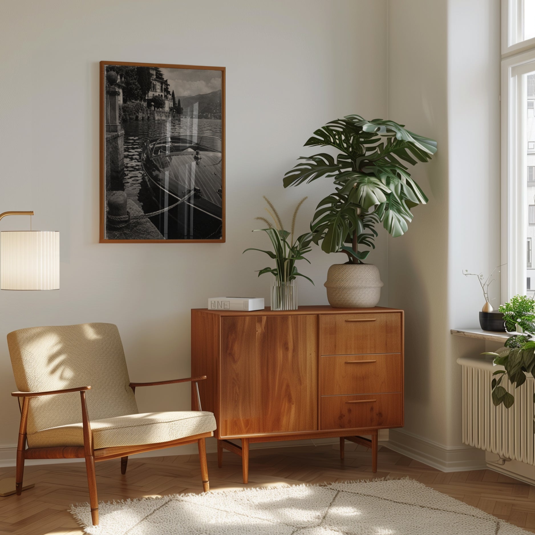 Italian Lake Boat Print - interior