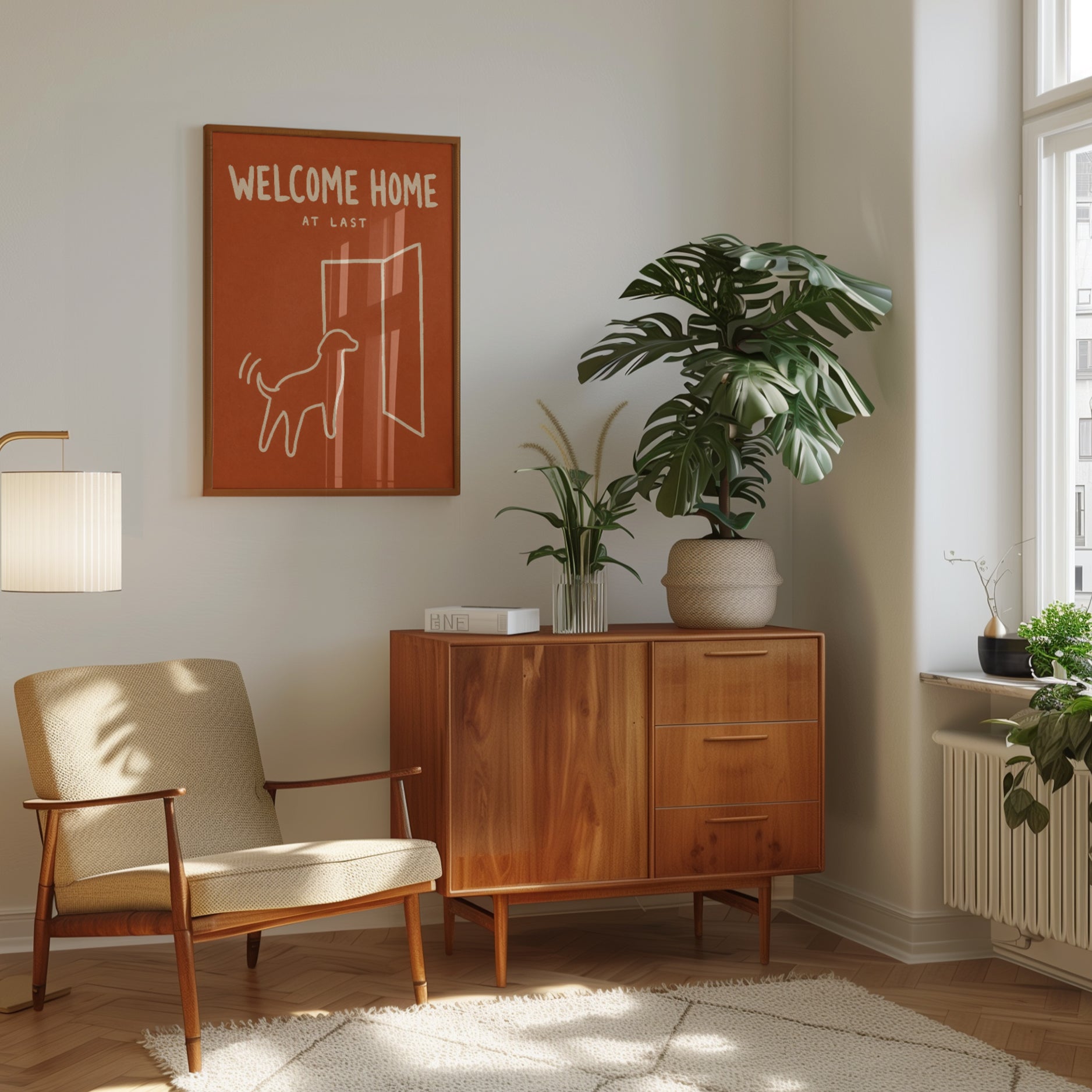 Dog Wall Art – Welcome Home Print - interior