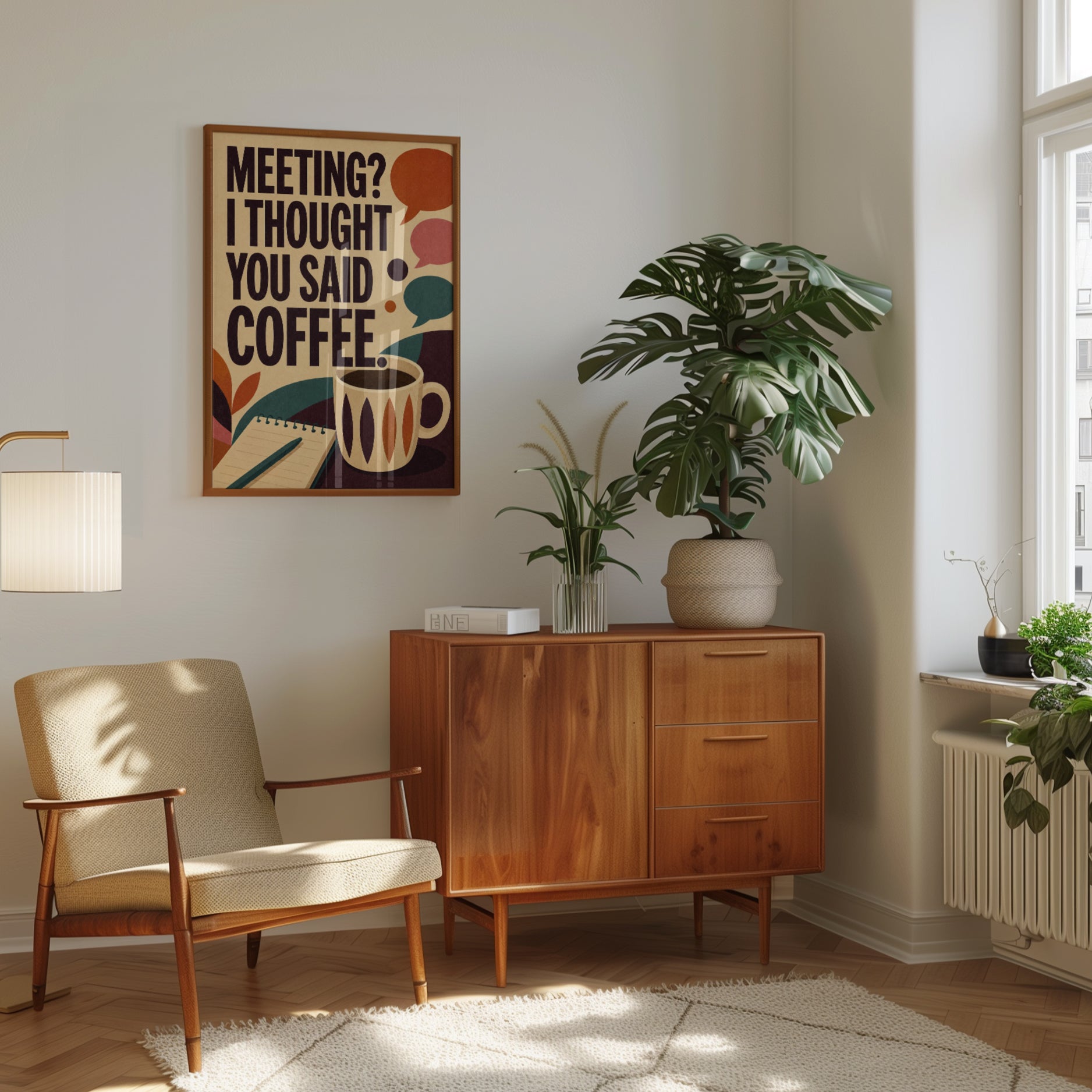 Retro Coffee Print: Mid-Century Modern Humor - interior