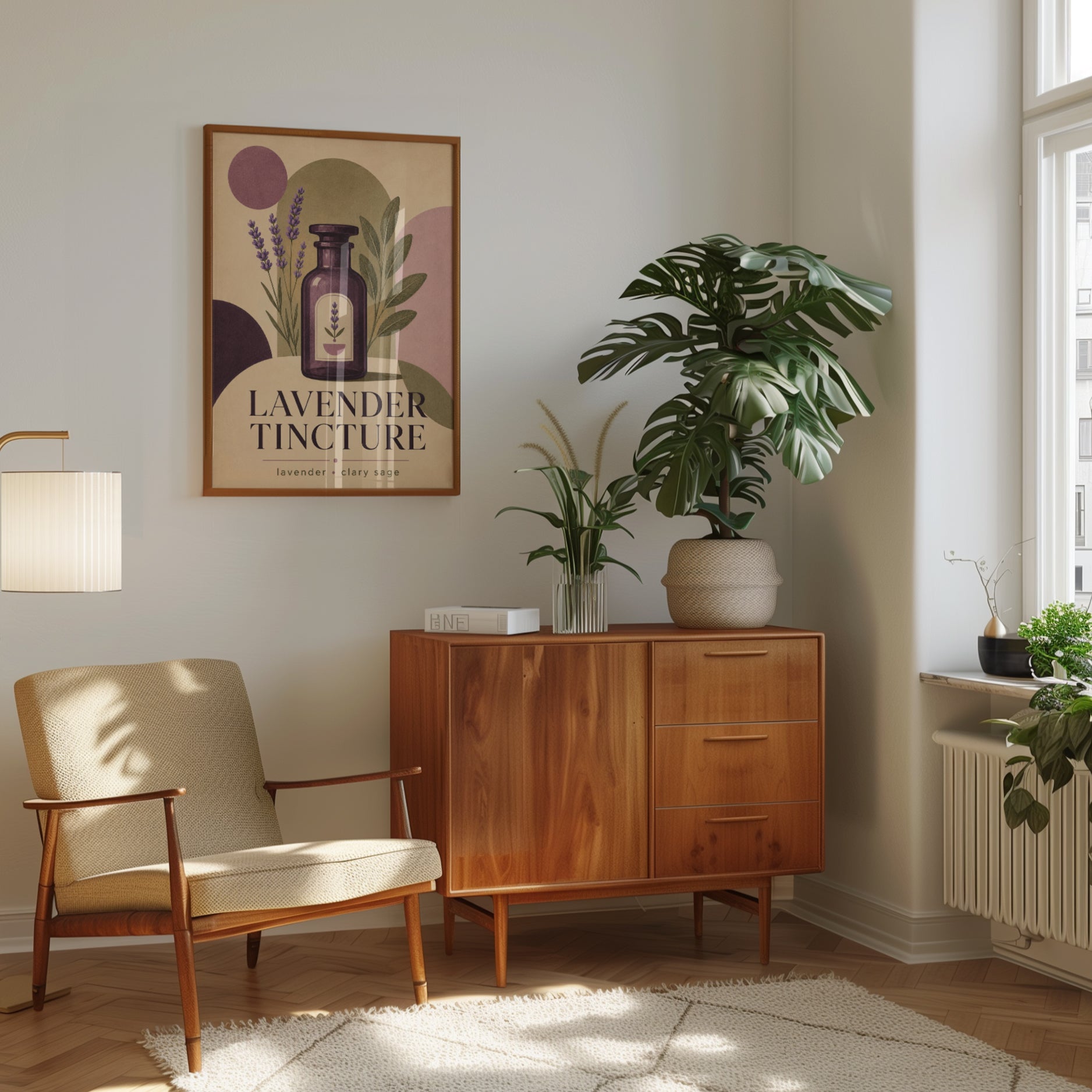 Lavender Tincture Bottle Art Print: Vintage Apothecary Design - interior