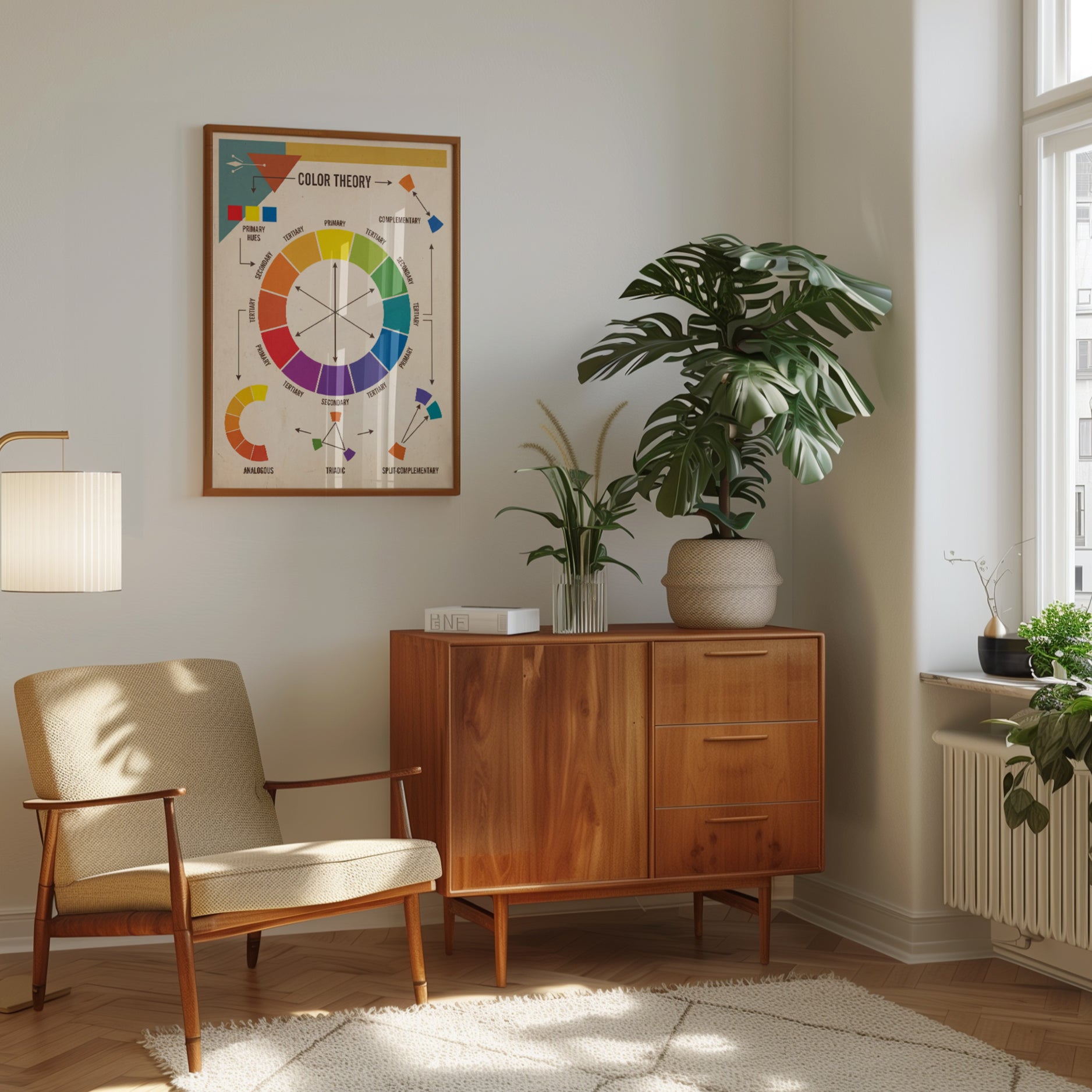 Mid Century Color Theory Chart Print - interior