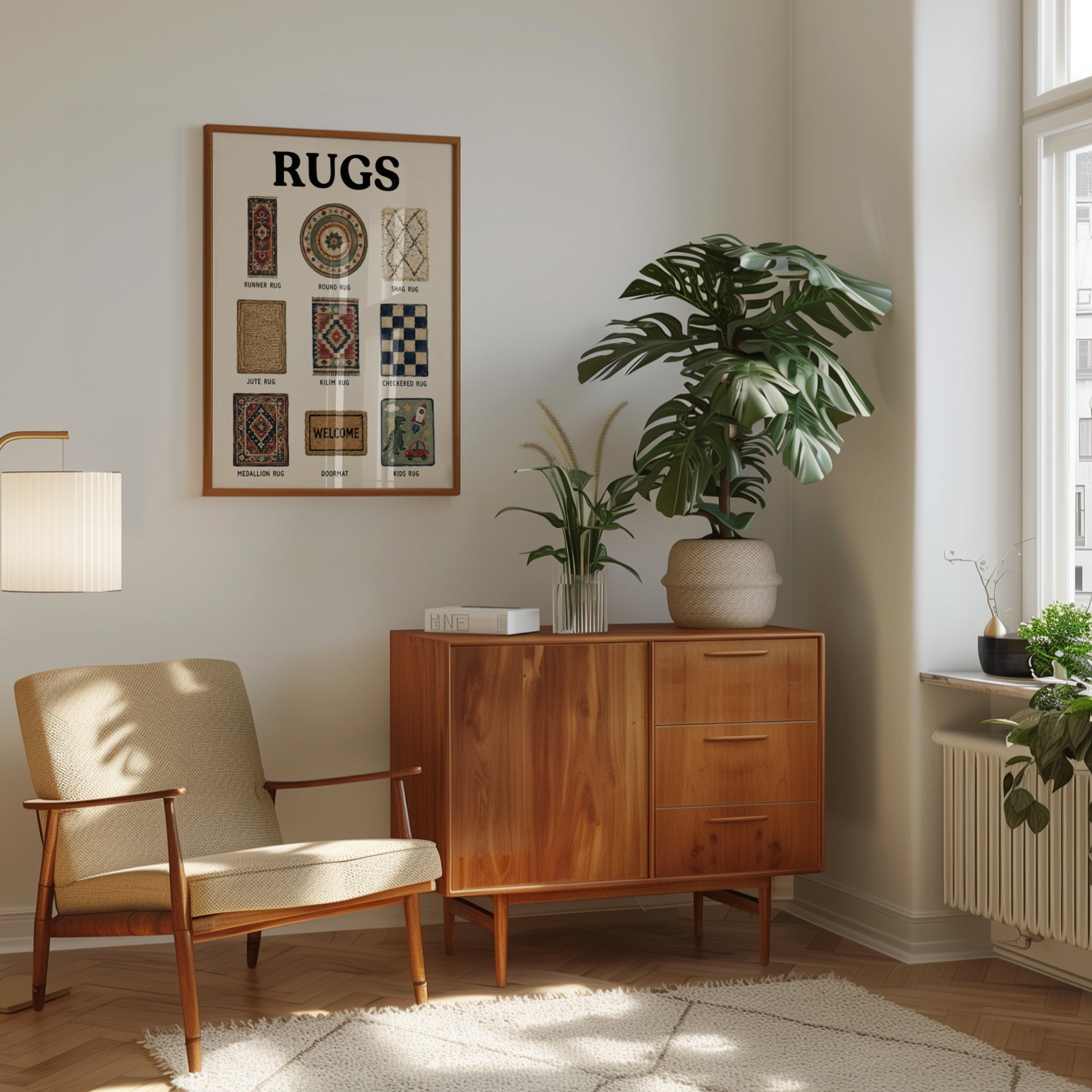Rug Types Wall Art – Educational Home Decor Print - interior