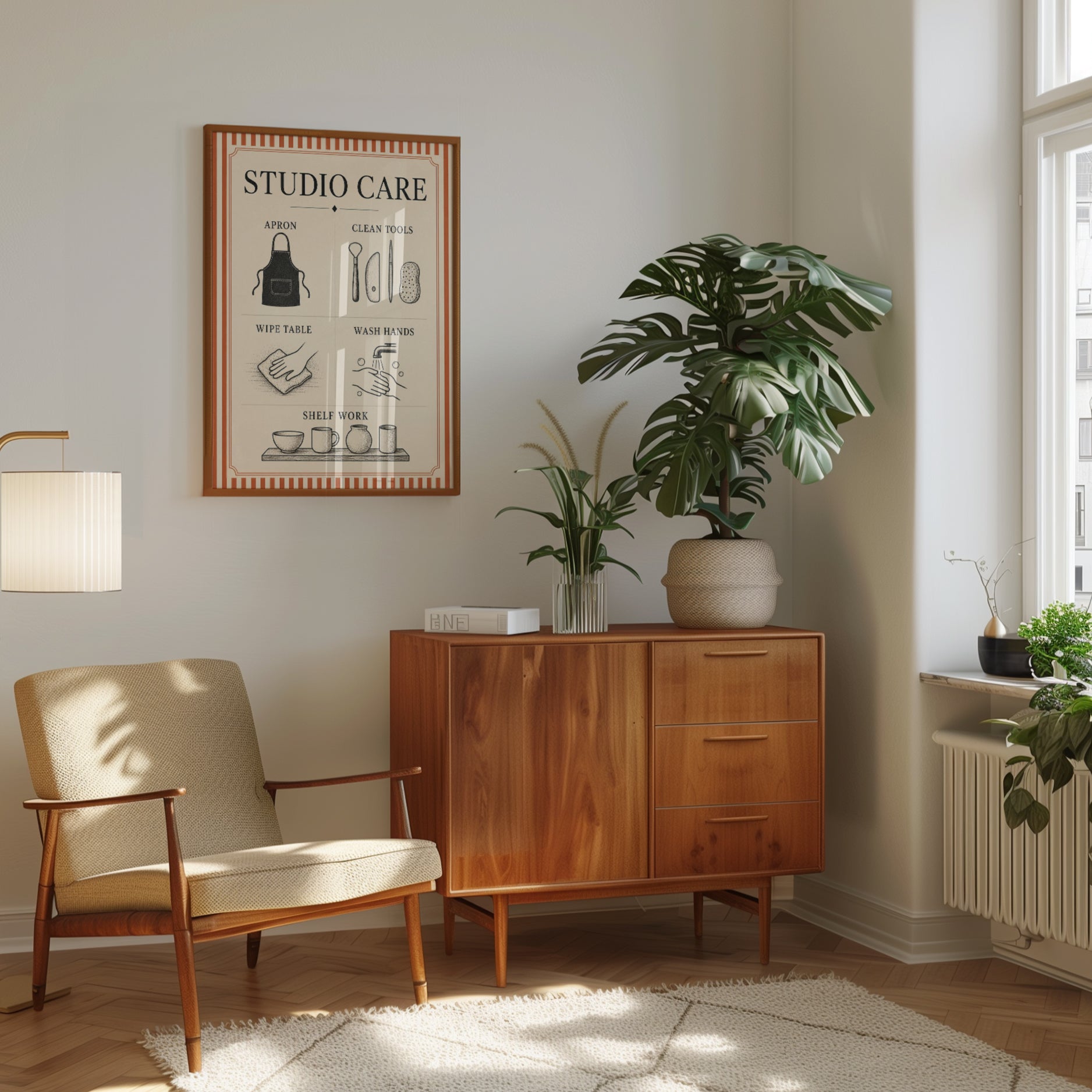 Vintage Studio Care Guide Print - interior
