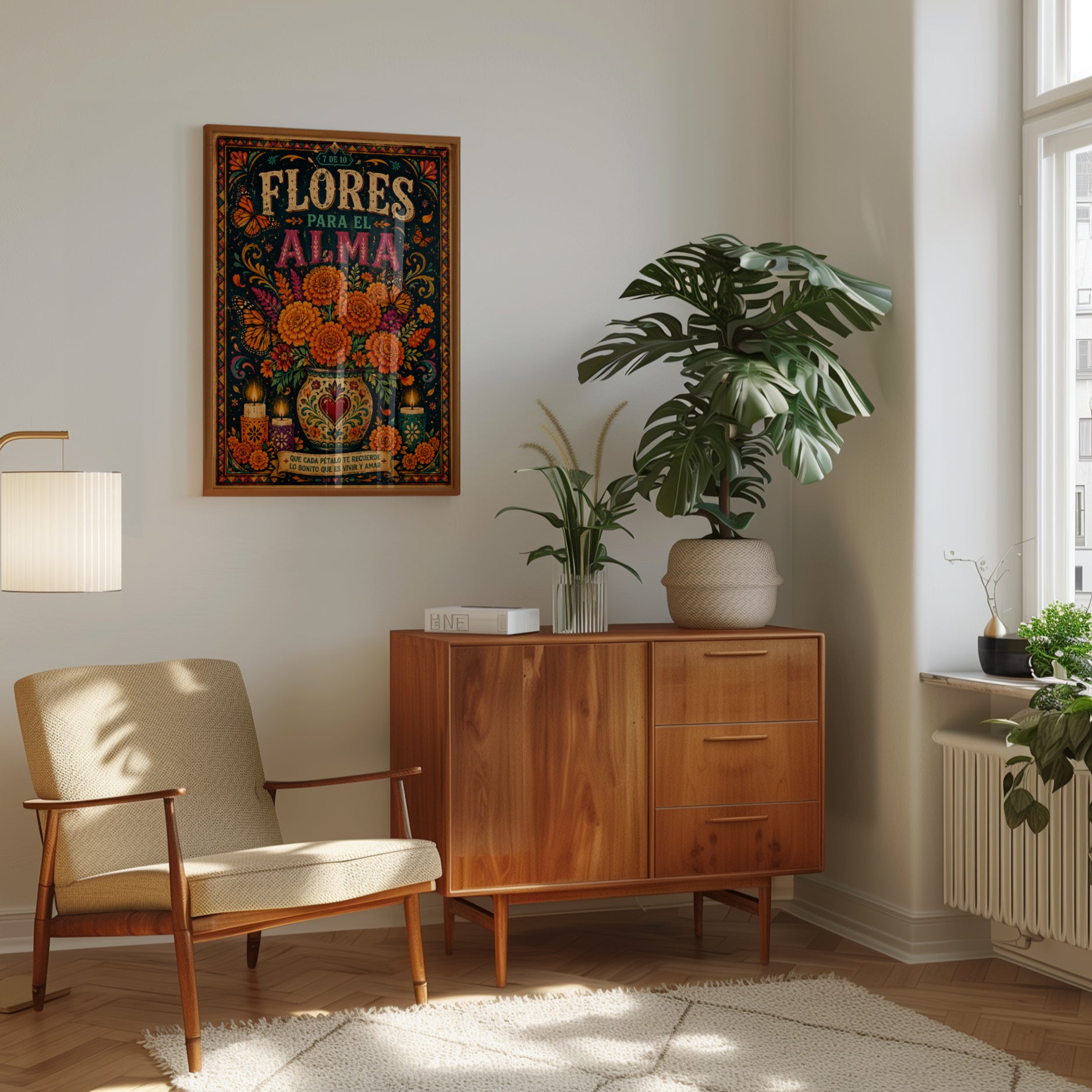 Dia de los Muertos Print: Flores Para El Alma - interior