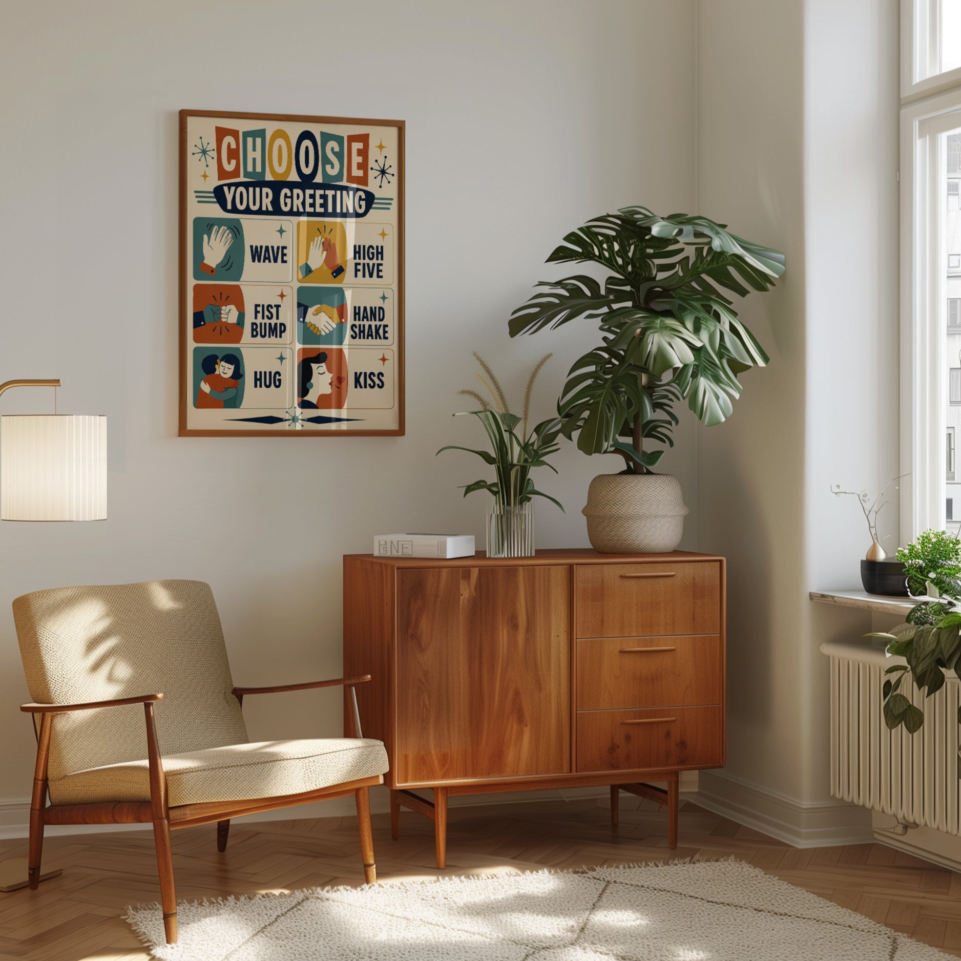 Mid-Century Greeting Print - interior