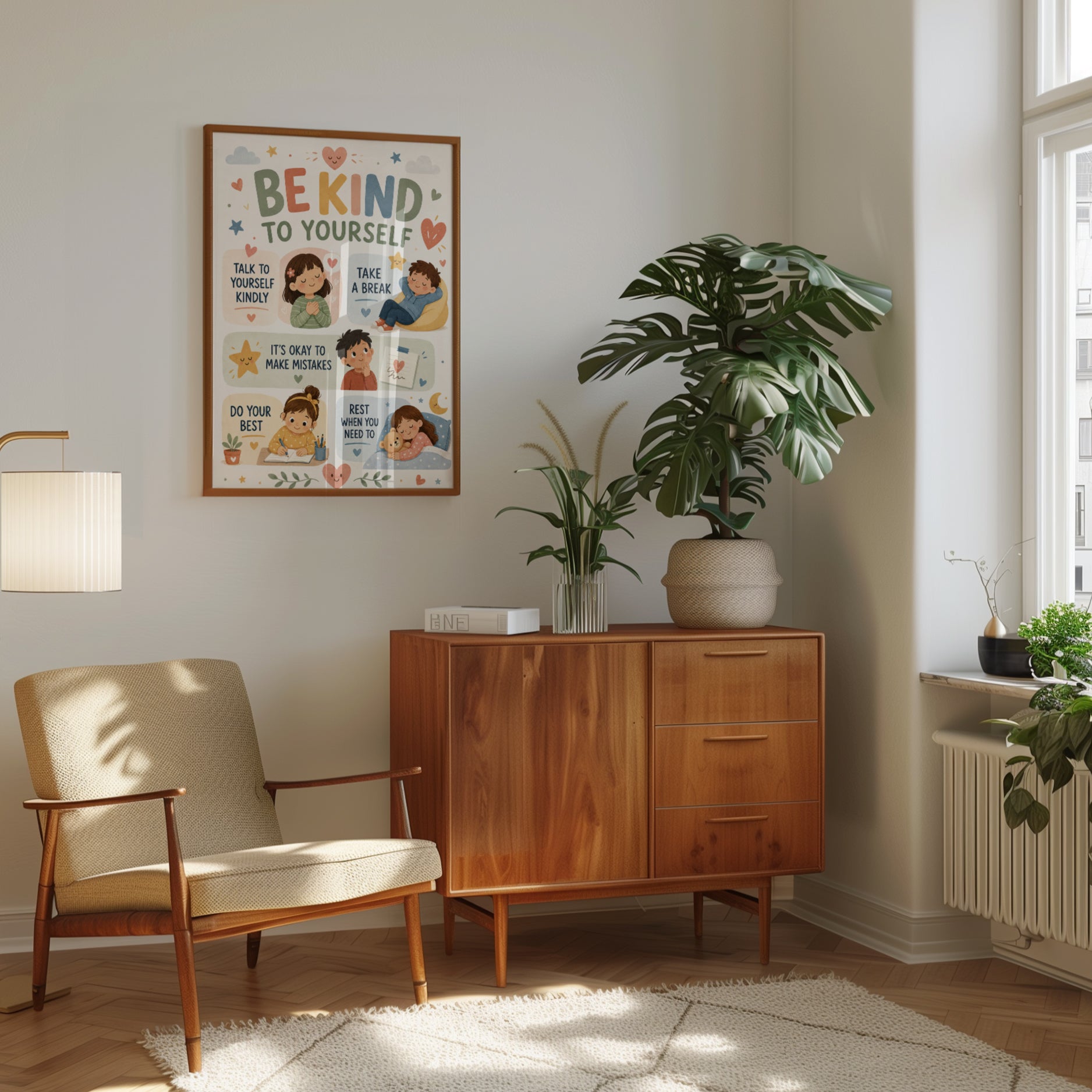 Self Care Poster Kids – Kindness Wall Art - interior