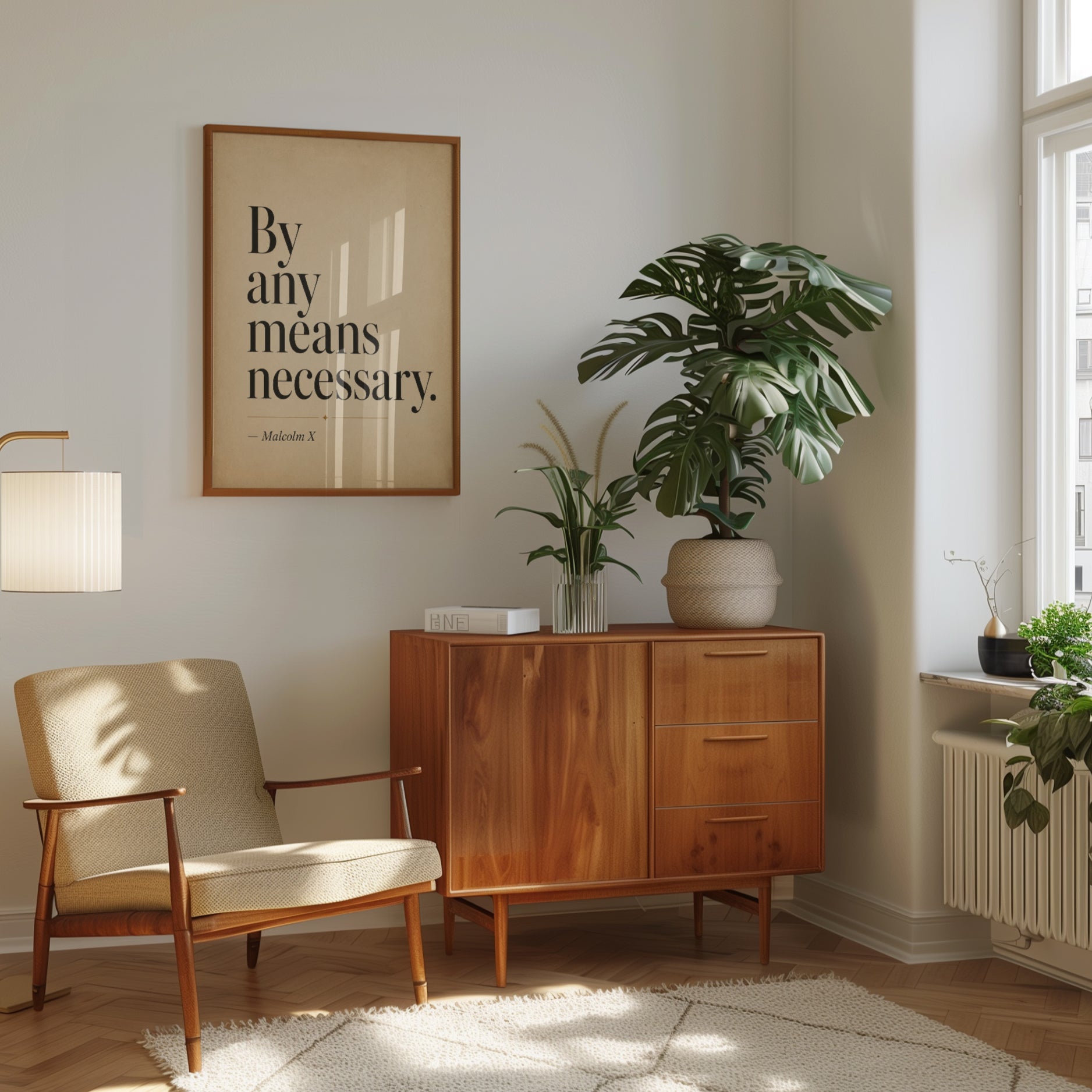 Motivational Quote Print – By Any Means Necessary - interior