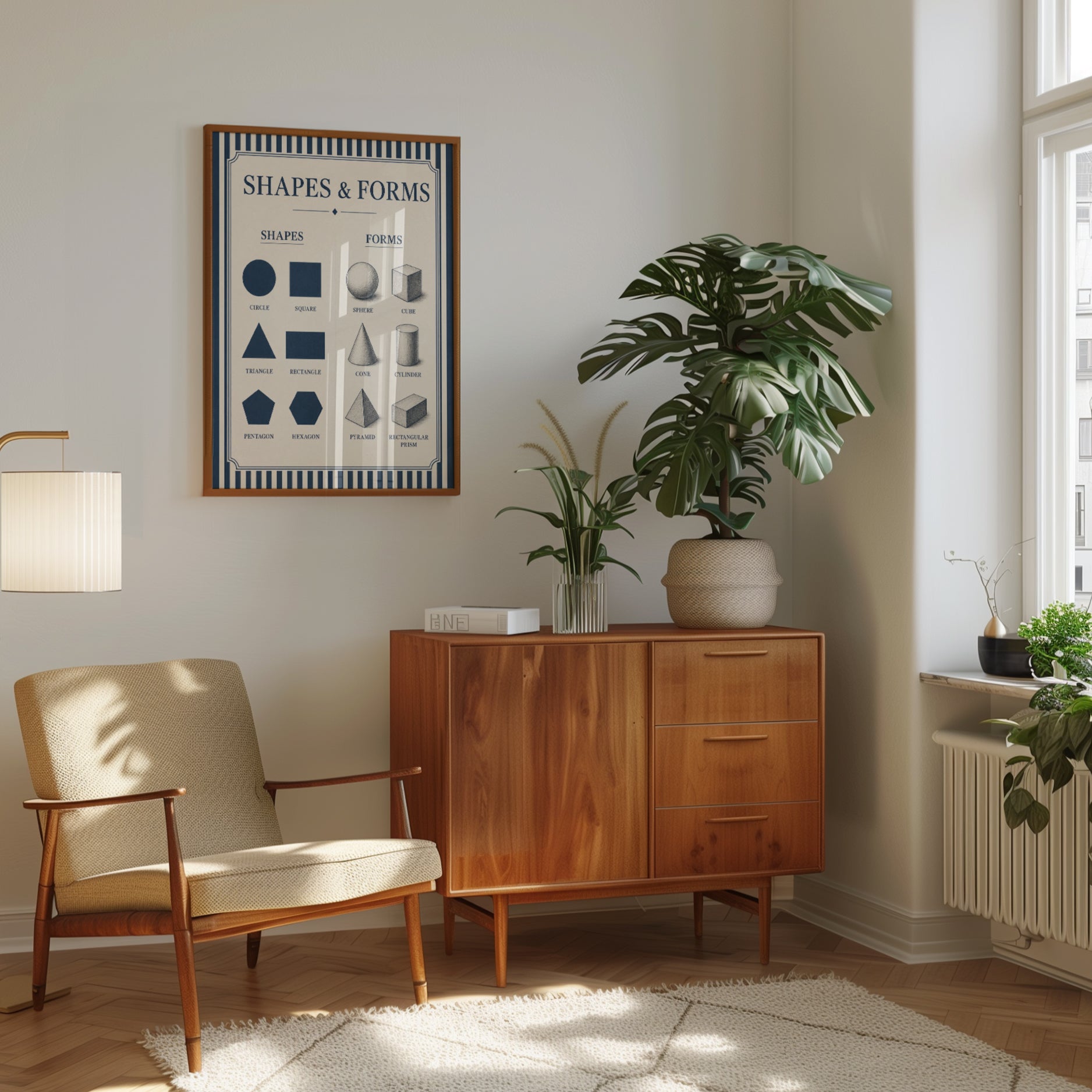 Educational Poster – Shapes and Forms Wall Art - interior