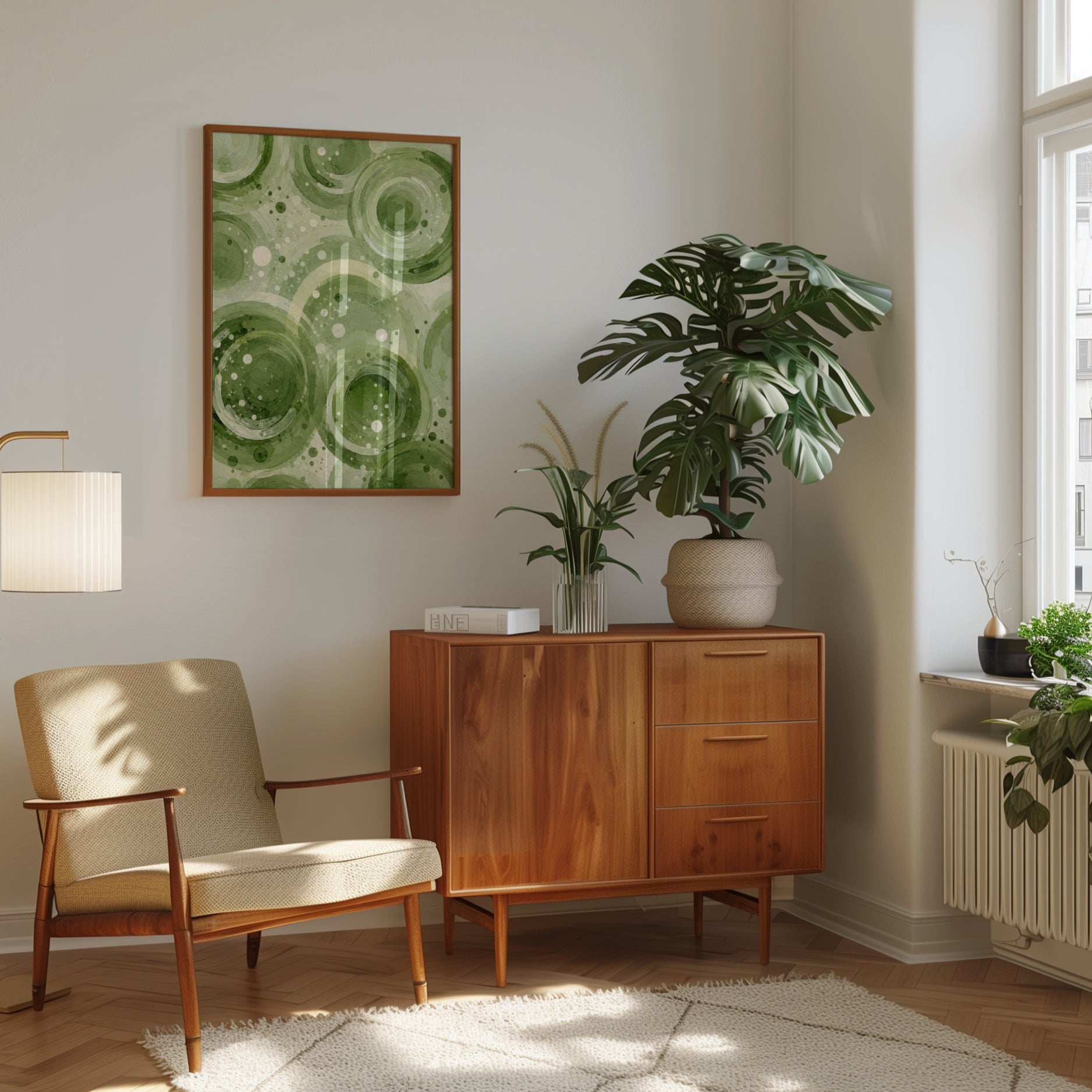 Green Abstract Circles – Organic Wall Art - interior
