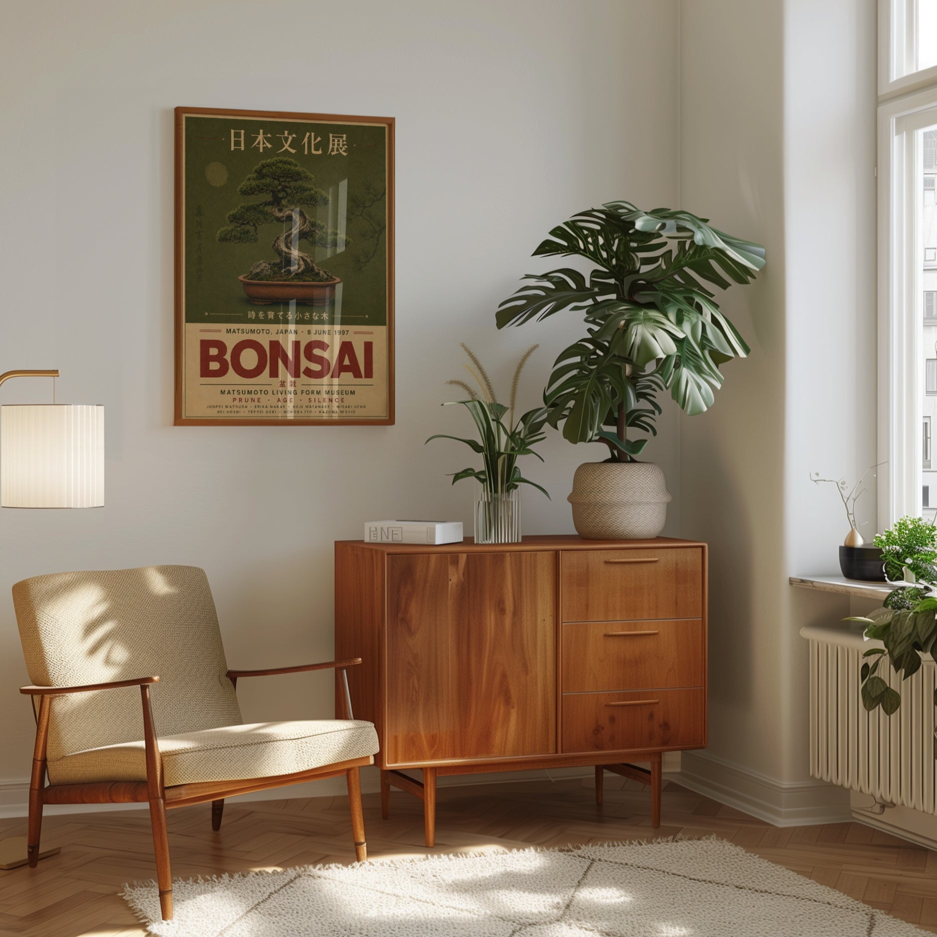 Bonsai Tree Wall Art – Japanese Art Print - interior