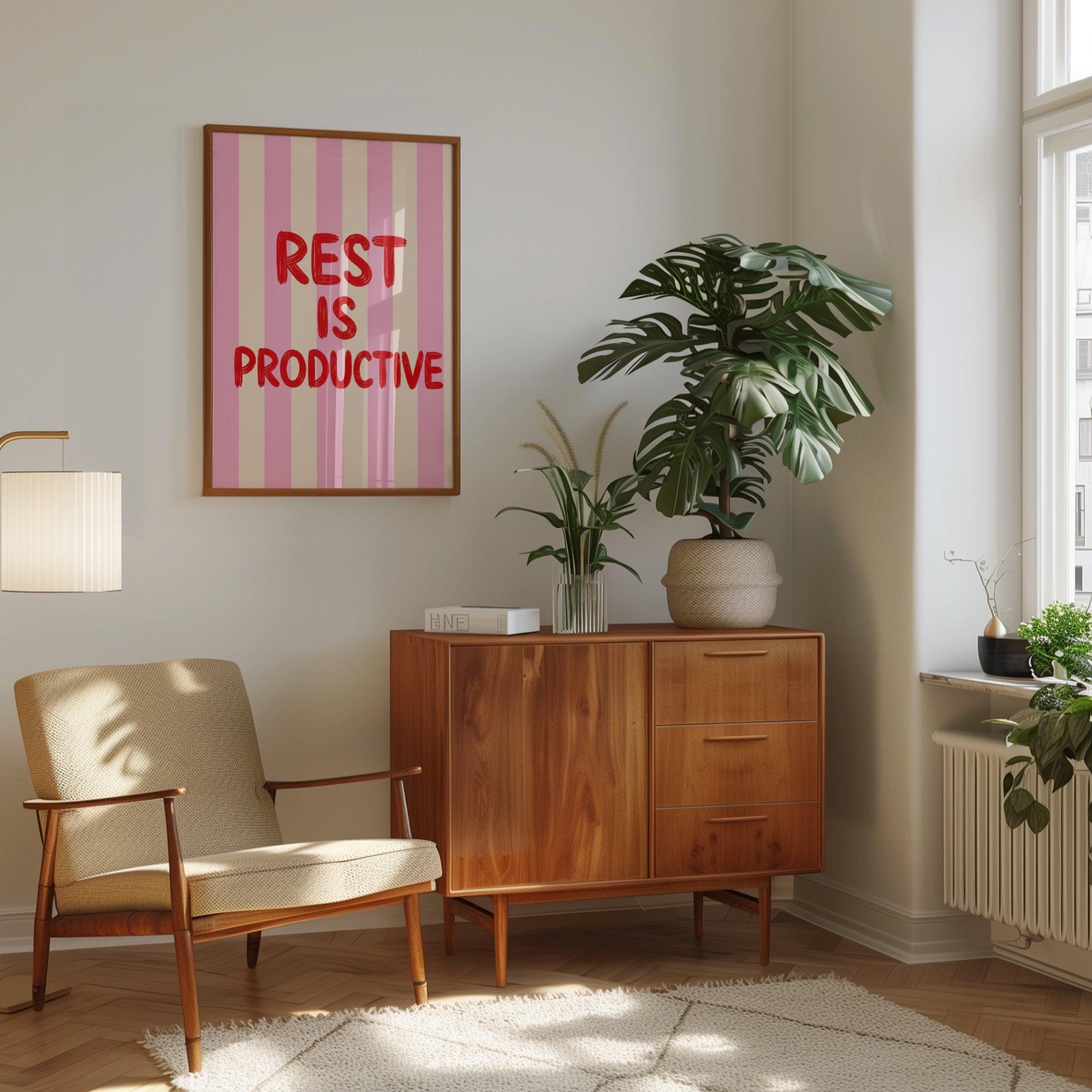 Motivational Wall Art Print: Bold Red Typography - interior