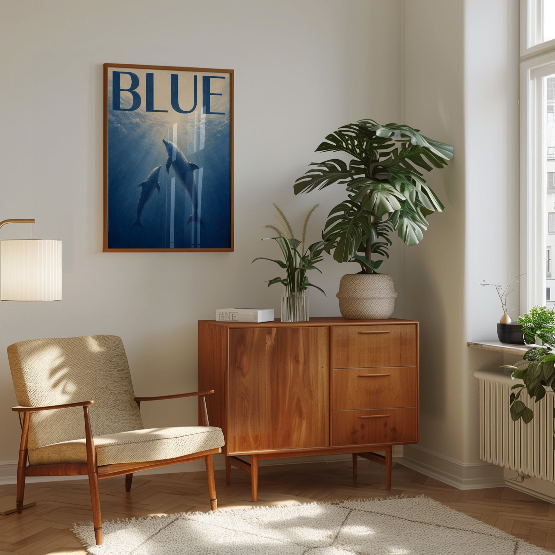 Ocean Wall Art – Dolphin Print - interior