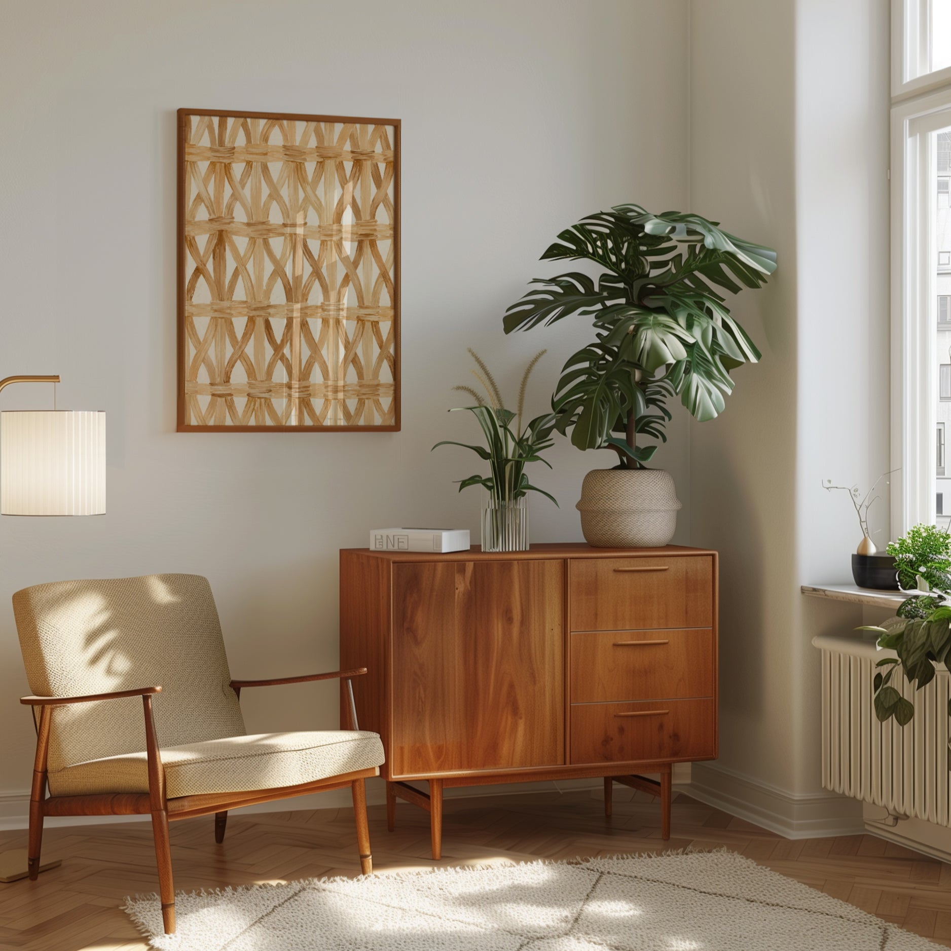 Rattan Woven Texture Print - interior