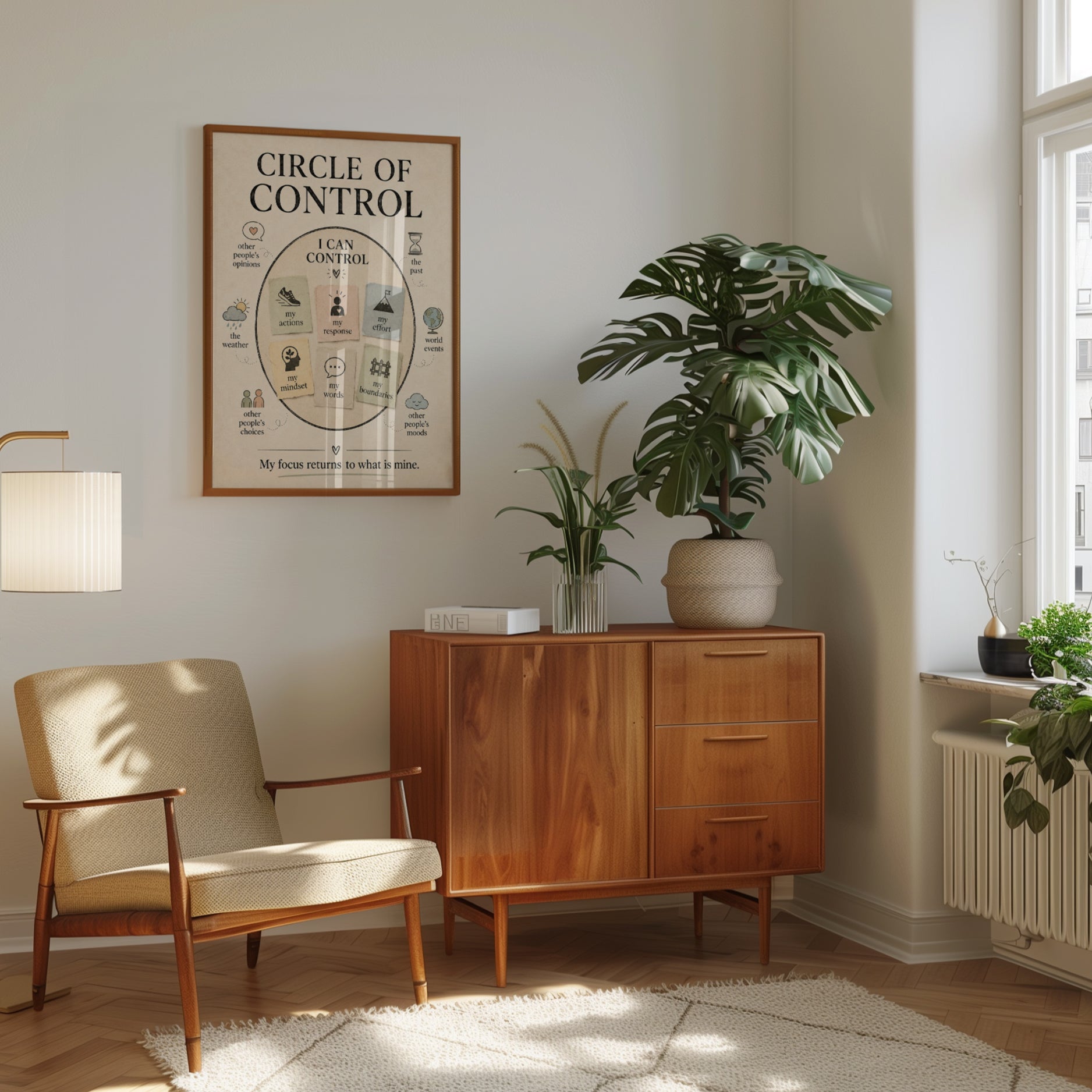 Circle of Control Poster – Mental Health Wall Art - interior