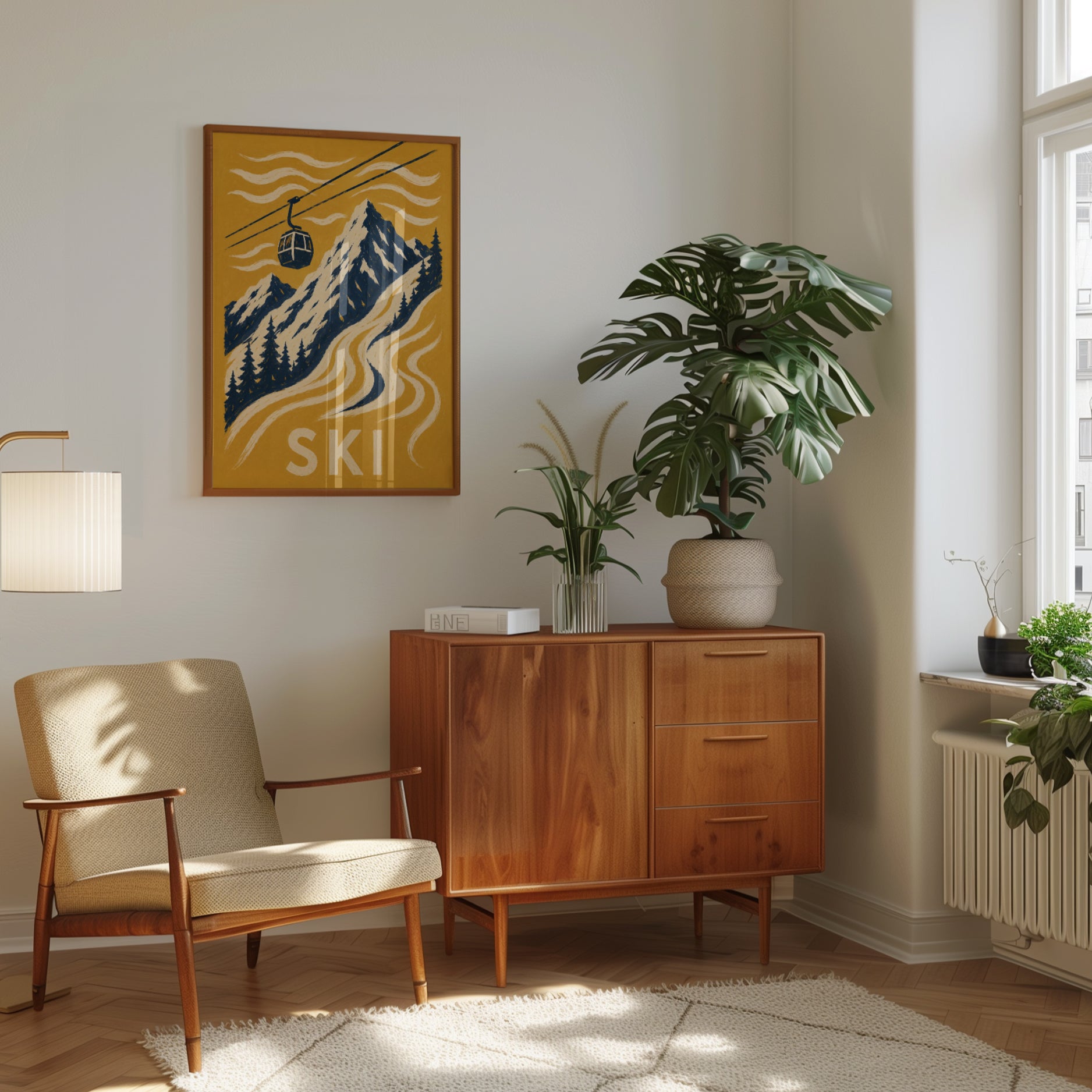 Ski Poster – Vintage Ski Print - interior