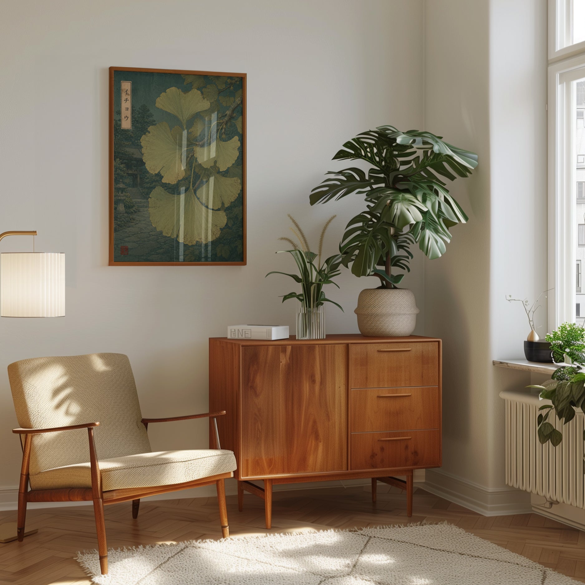 Japanese Ginkgo Leaf Print — Vintage Botanical Illustration - interior