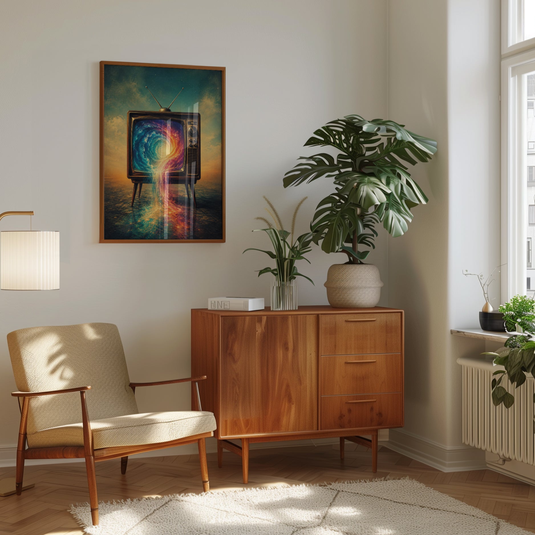 Surreal Wall Art – Retro TV Print - interior