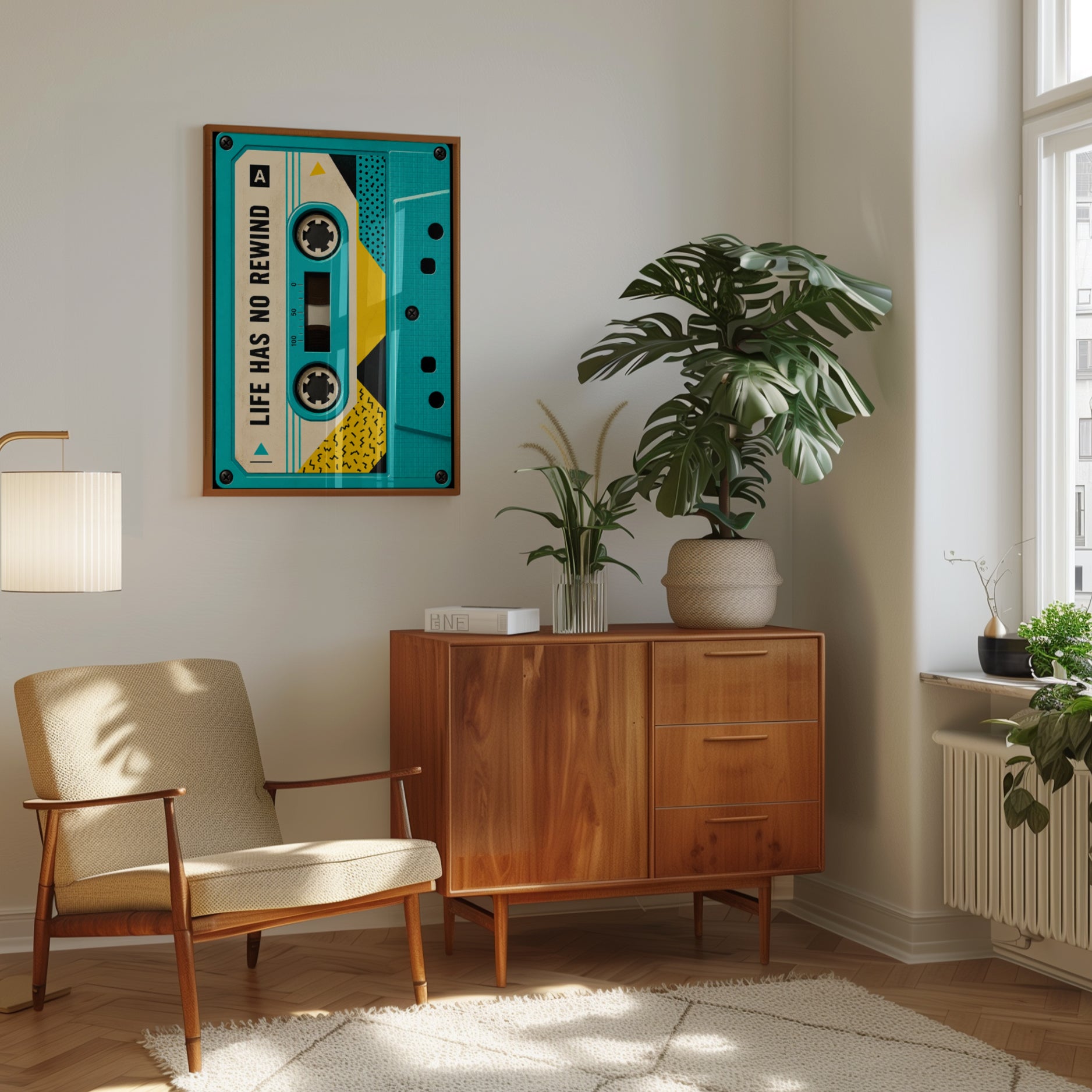Retro Cassette Tape Print: 80s Nostalgia - interior