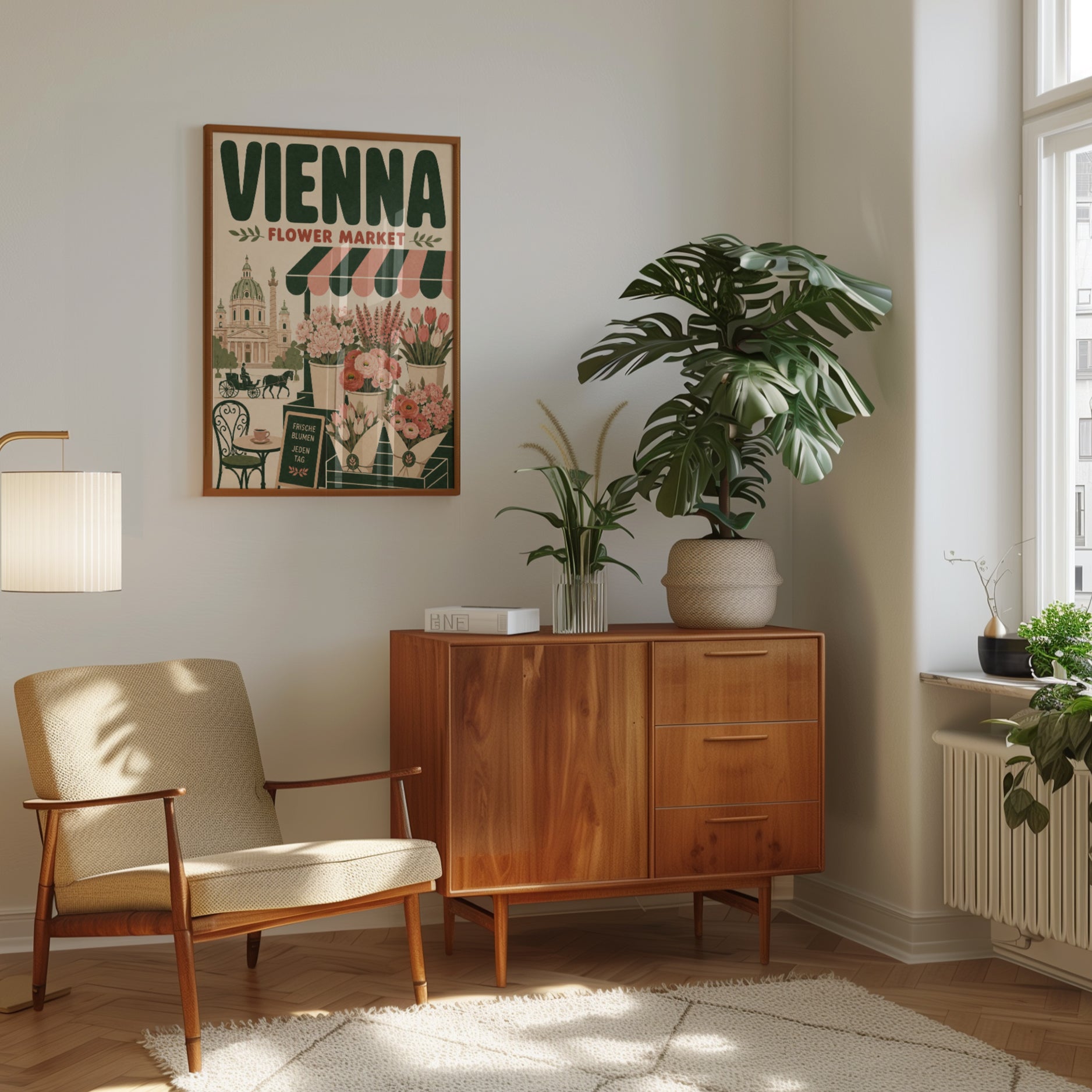 Vienna Wall Art Print: Vintage Flower Market - interior