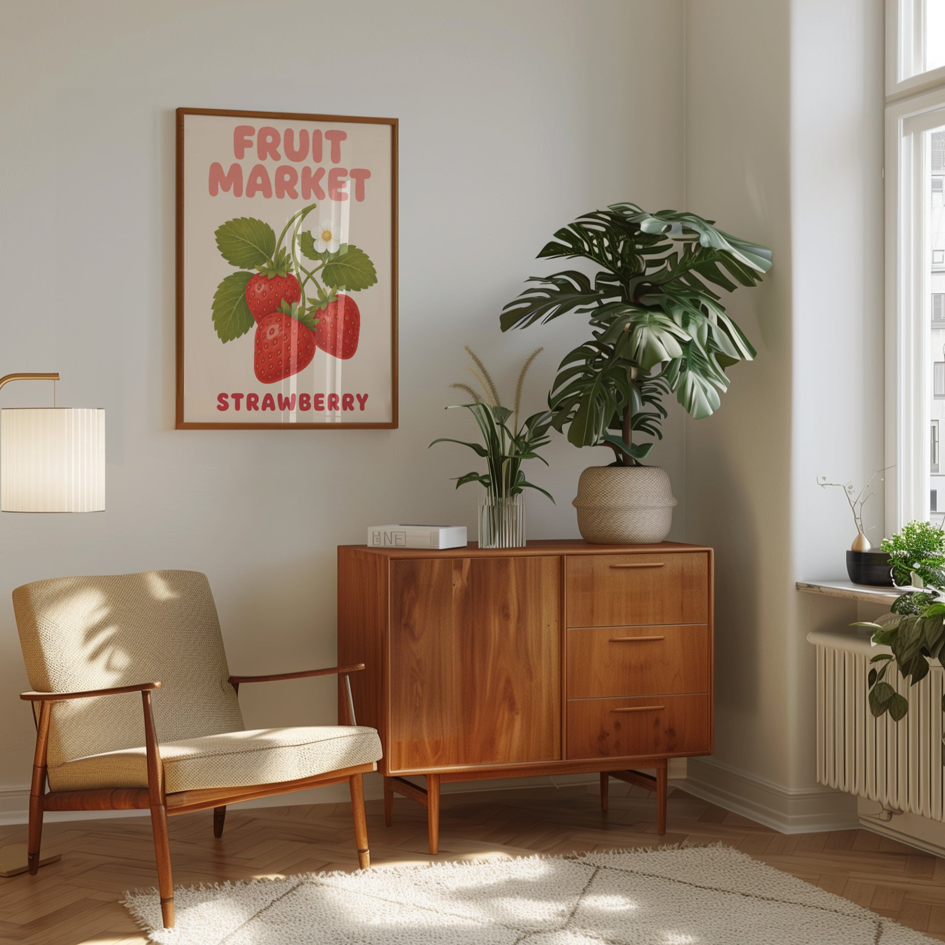 Strawberry Kitchen Print – Fruit Market Wall Art - interior