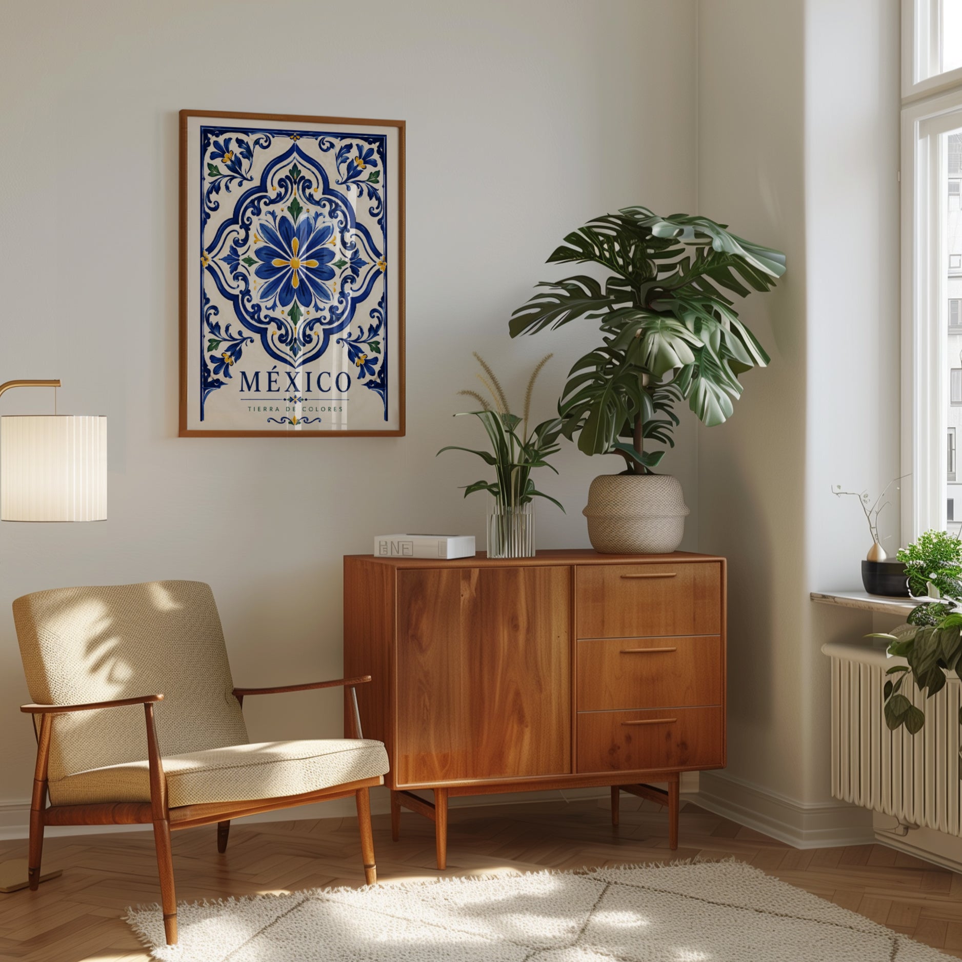 Mexican Tile Wall Art – Talavera Print - interior