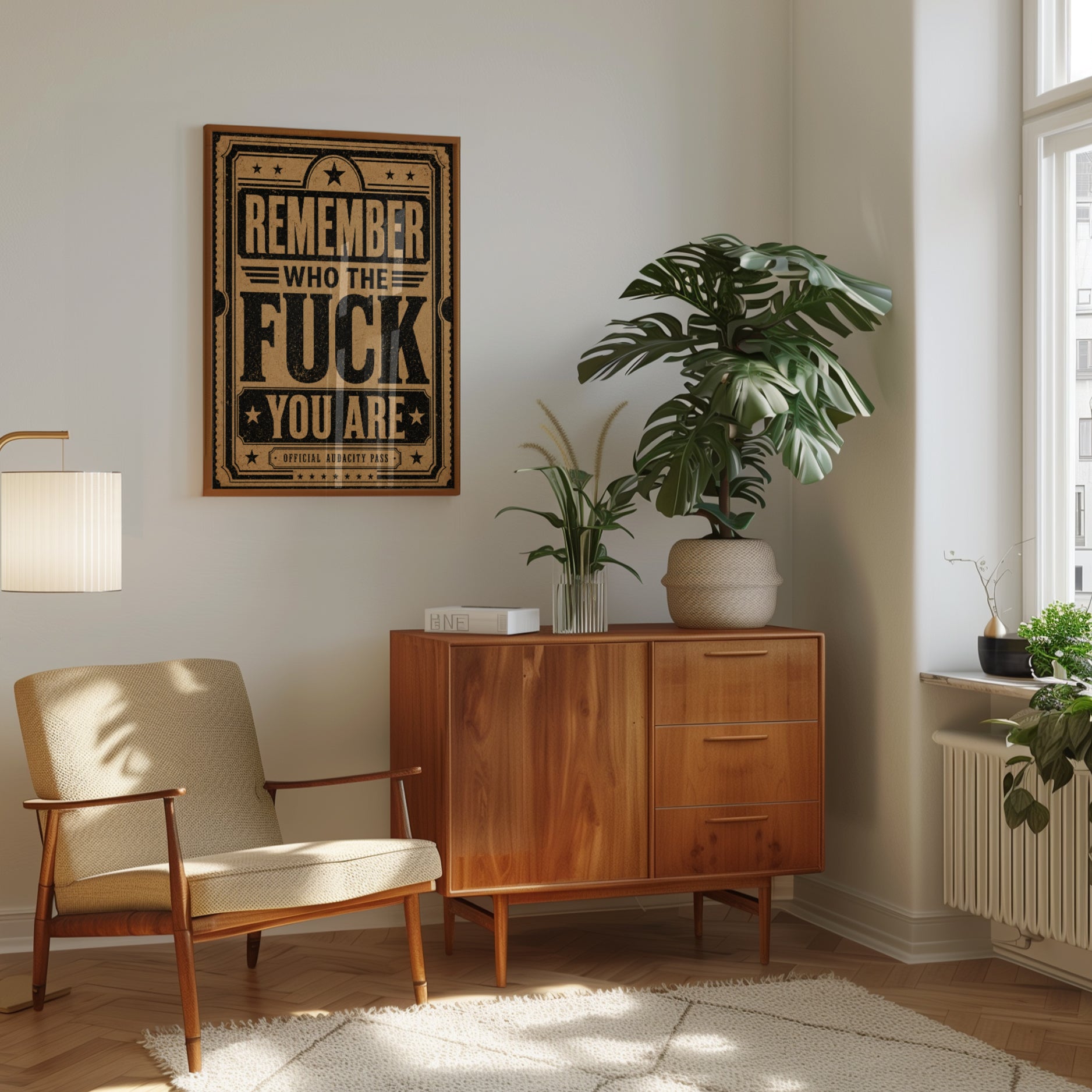 Motivational Wall Art – Vintage Typography Print - interior