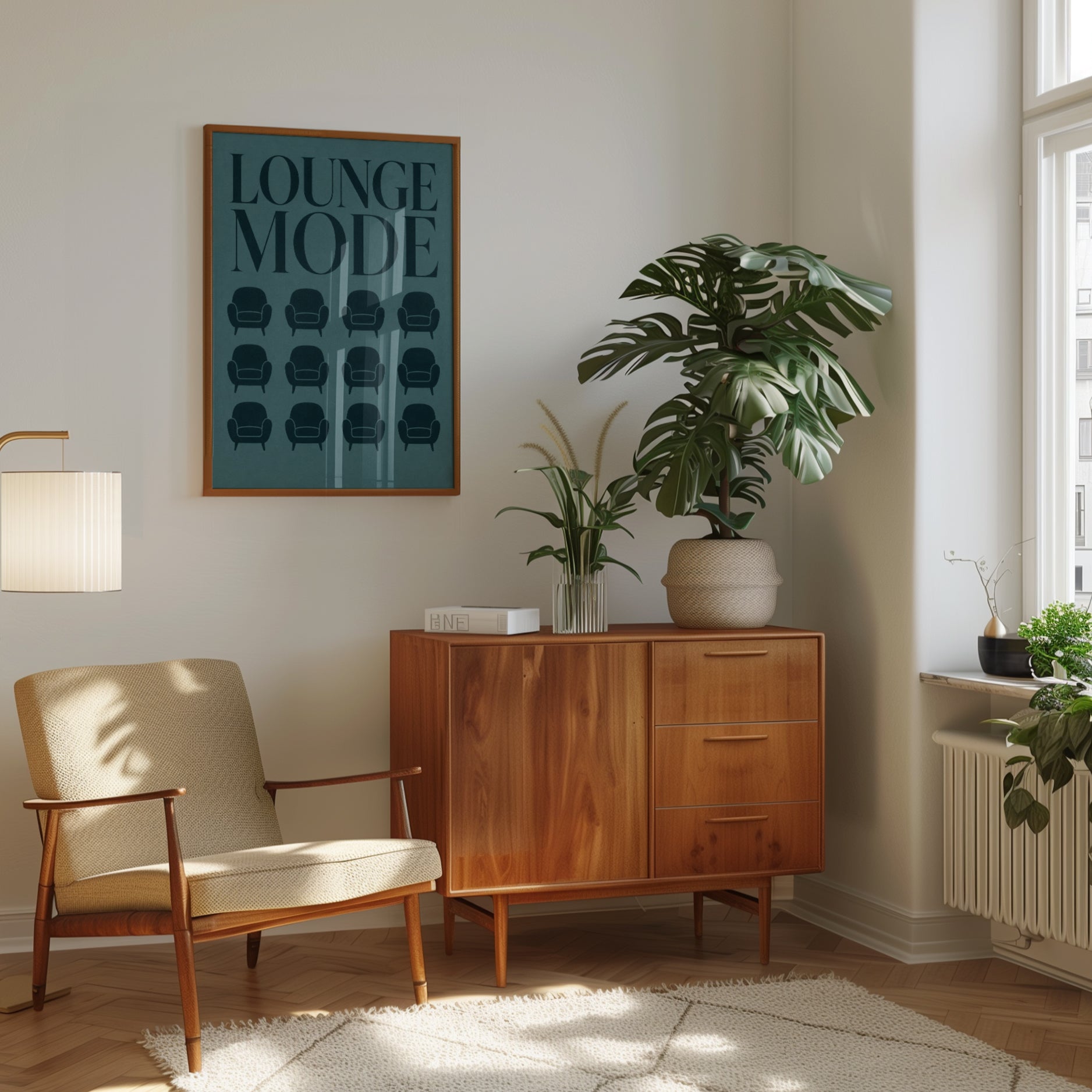 Retro Lounge Mode Print – Armchair Icons - interior