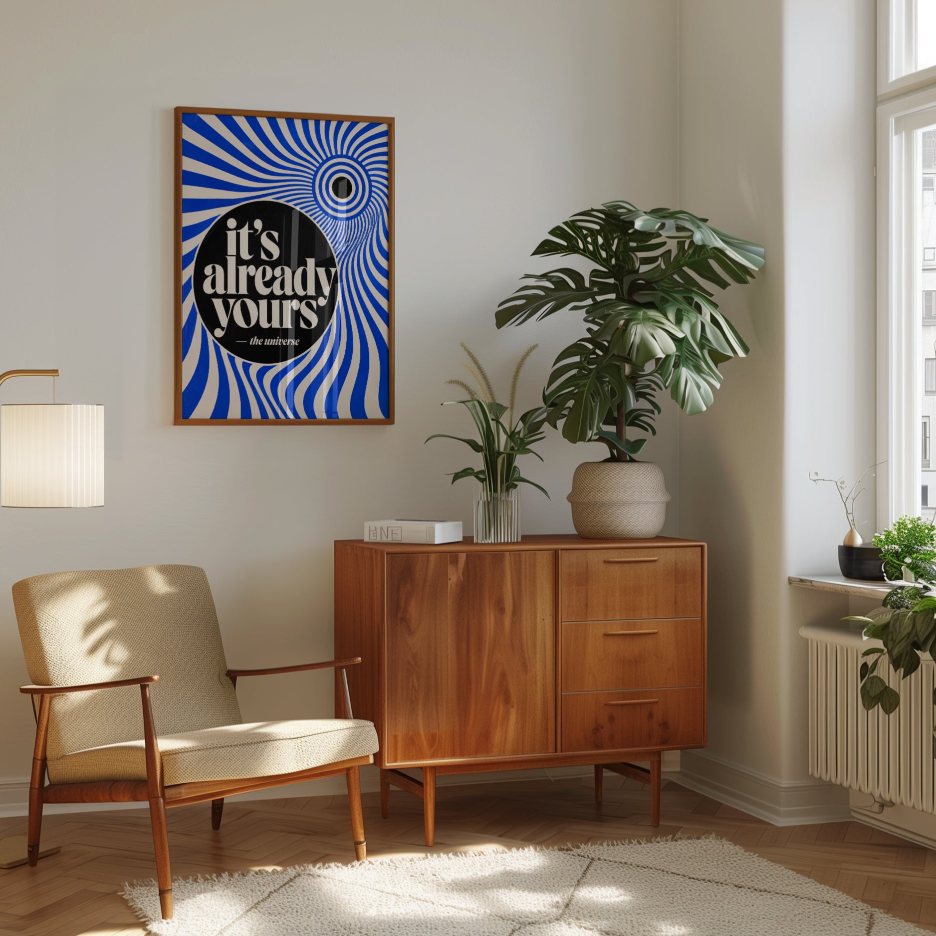Retro Psychedelic Motivational Print — It's Already Yours Quote - interior