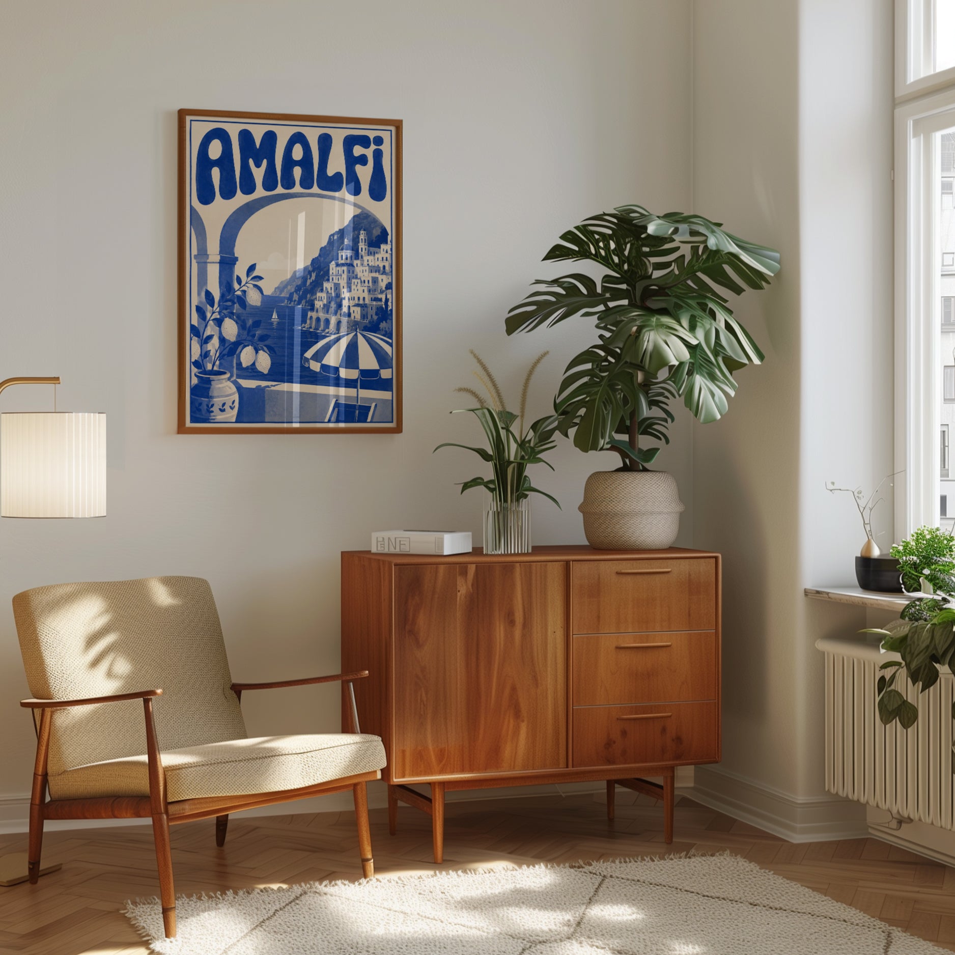 Amalfi Coast Travel Poster: Vintage Italian Riviera Wall Art - interior