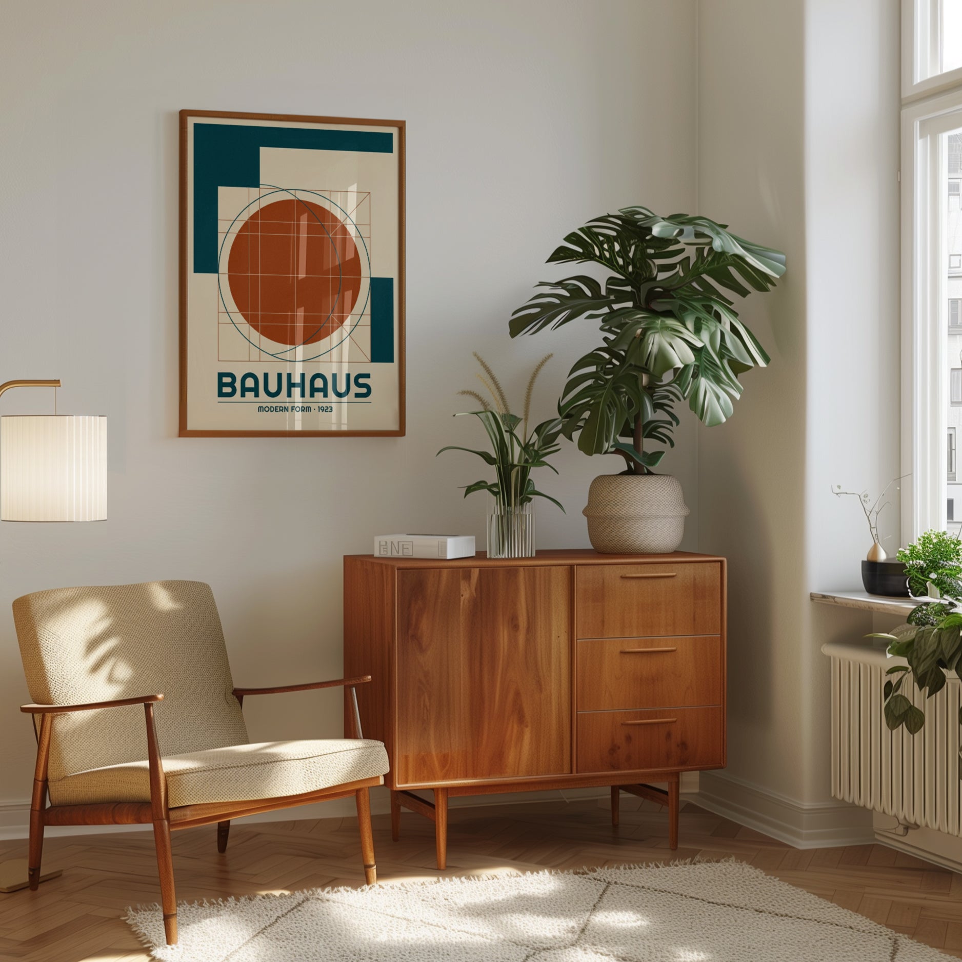 Bauhaus Geometric Circle Print: 1923 Modern Form Design - interior