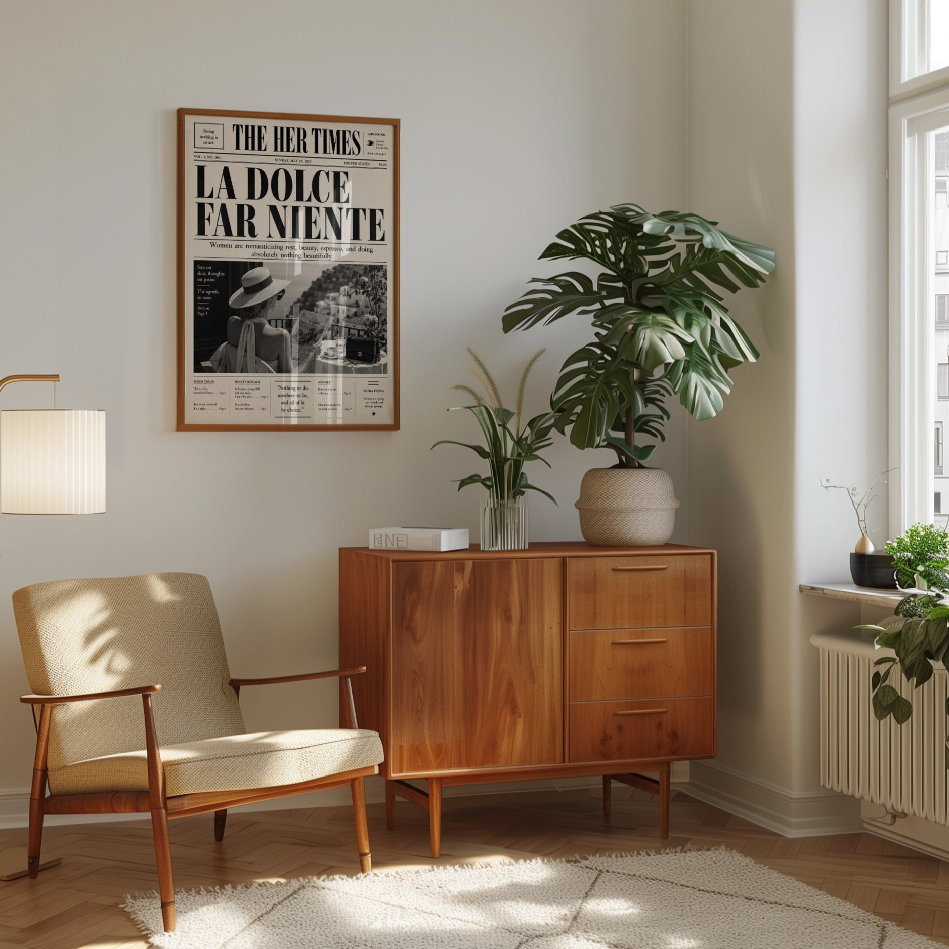 Newspaper Art Print: La Dolce Far Niente - interior