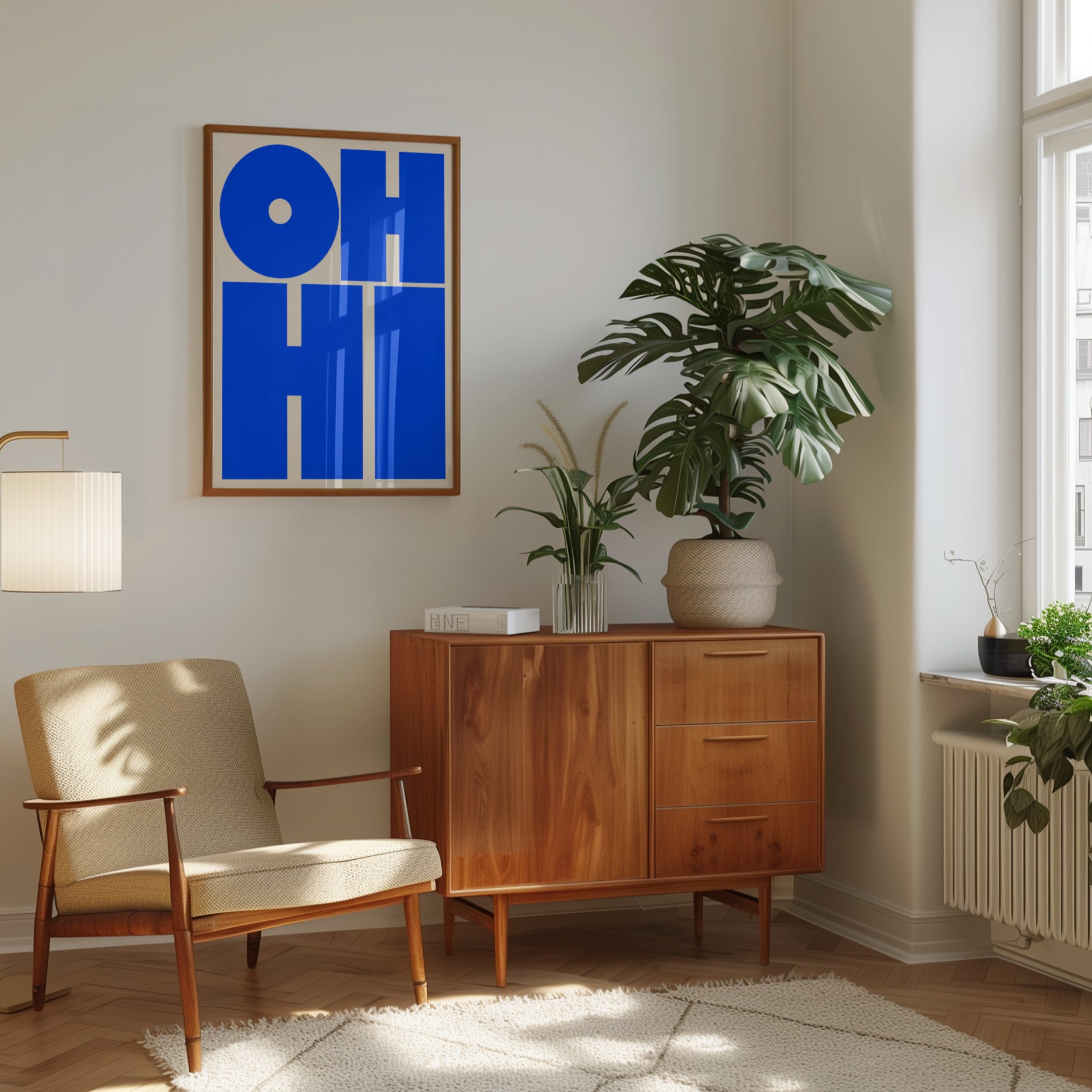 Ohio Typography Print — Bold Blue Geometric Lettering - interior