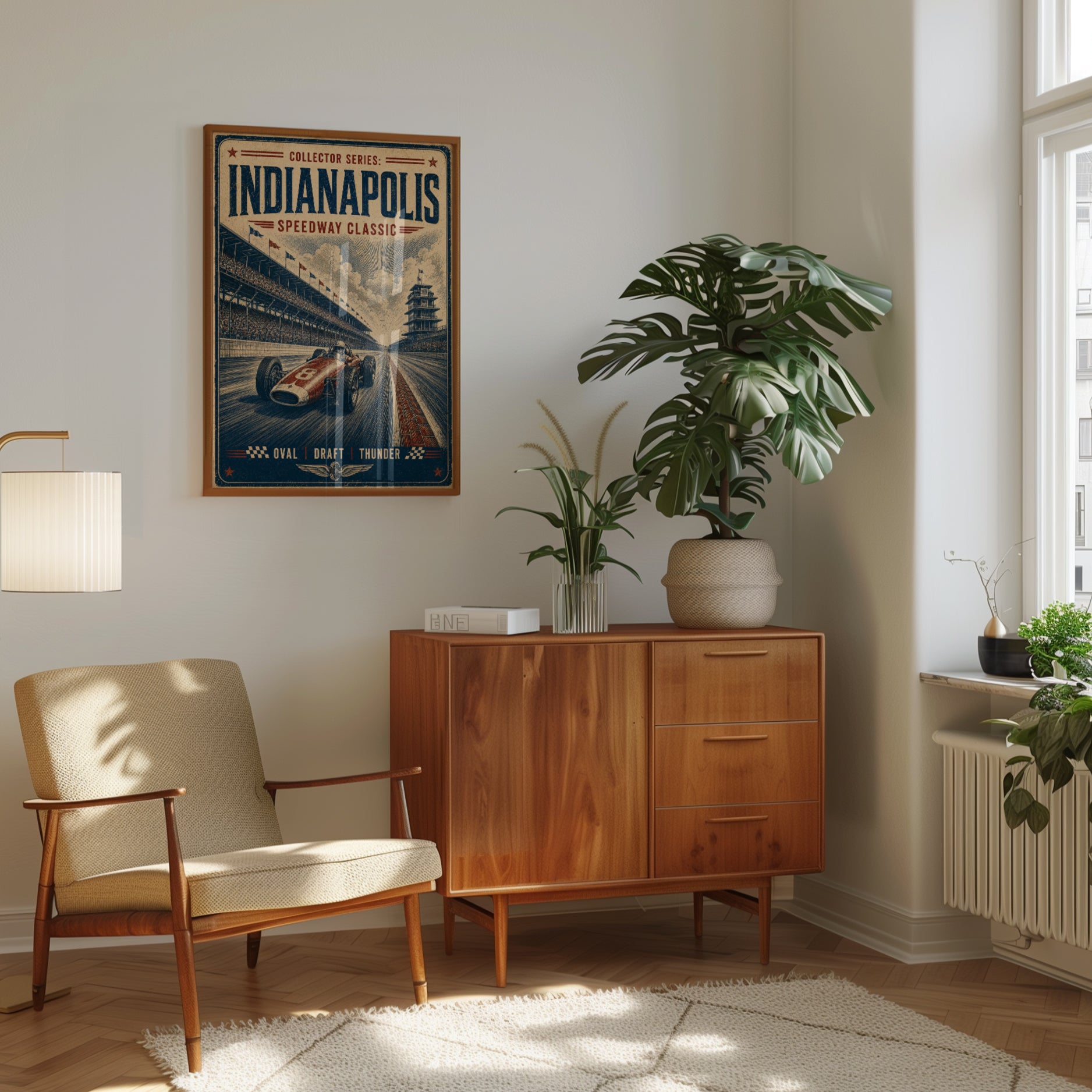 Indianapolis Speedway Vintage Print — Retro Racing Poster - interior