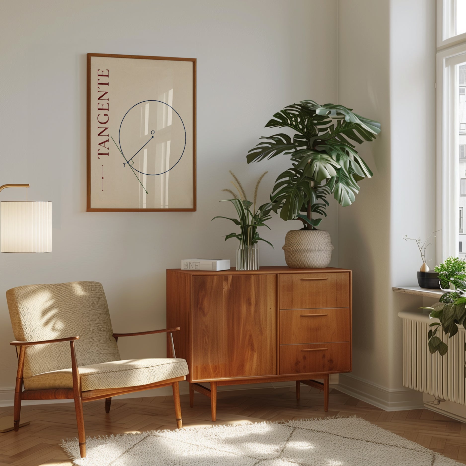 Math Wall Art – Geometry Tangent Print - interior