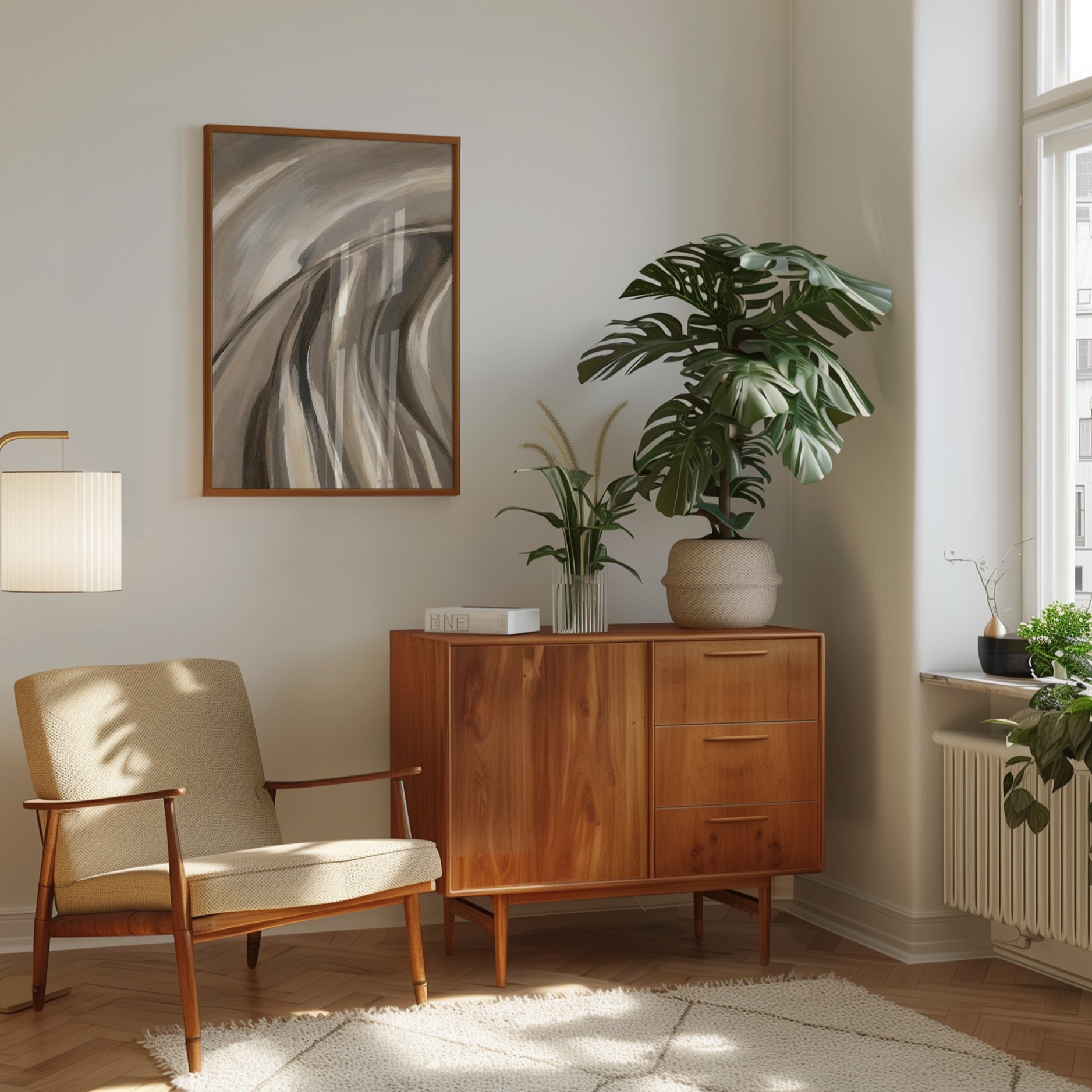 Neutral Abstract Wall Art – Modern Marble Print - interior