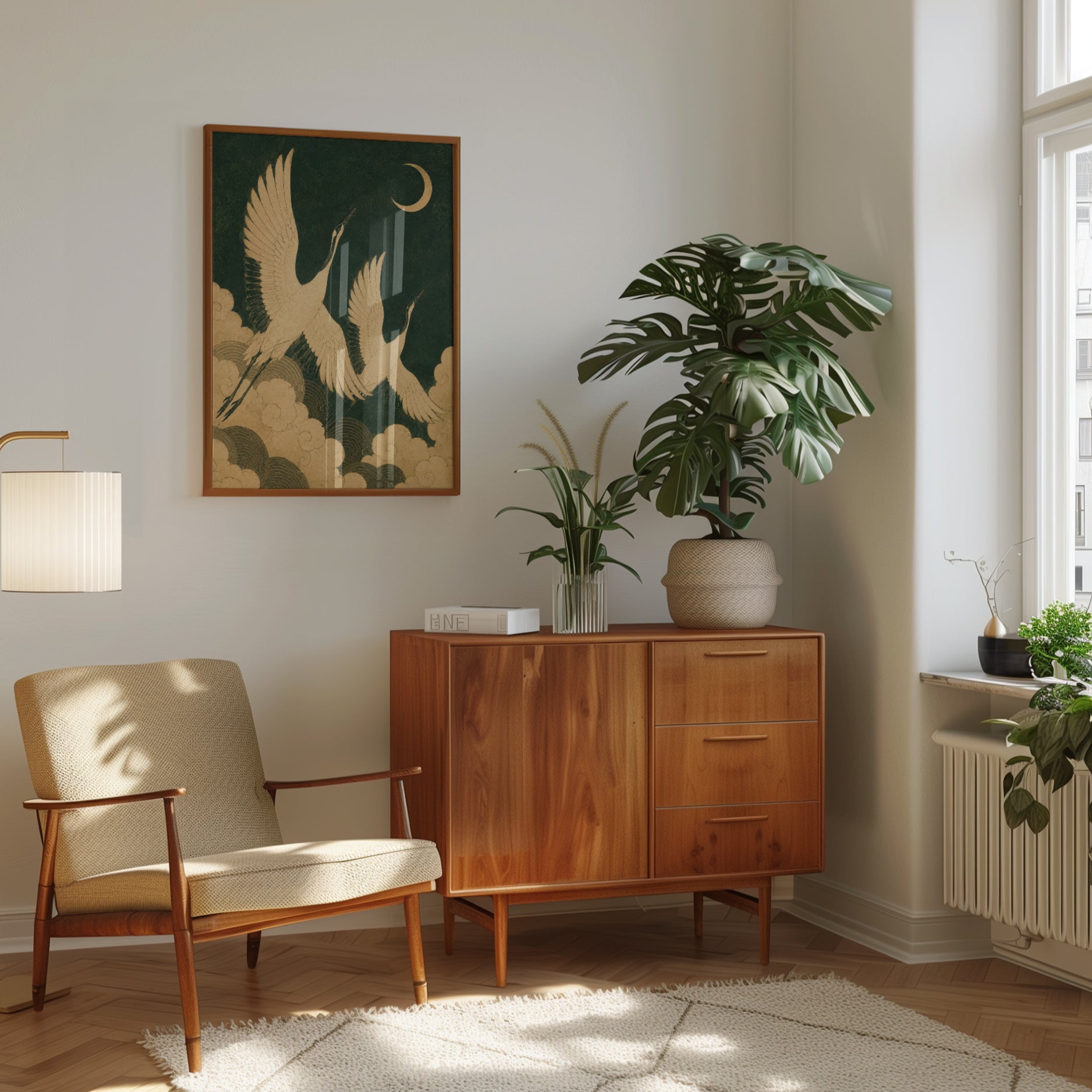 Crane Wall Art Print: Traditional Japanese Bird - interior