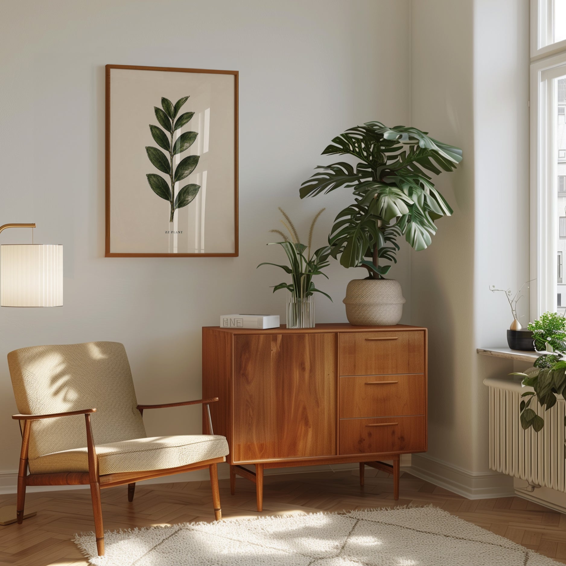 ZZ Plant Botanical Print: Vintage Illustration Wall Art - interior