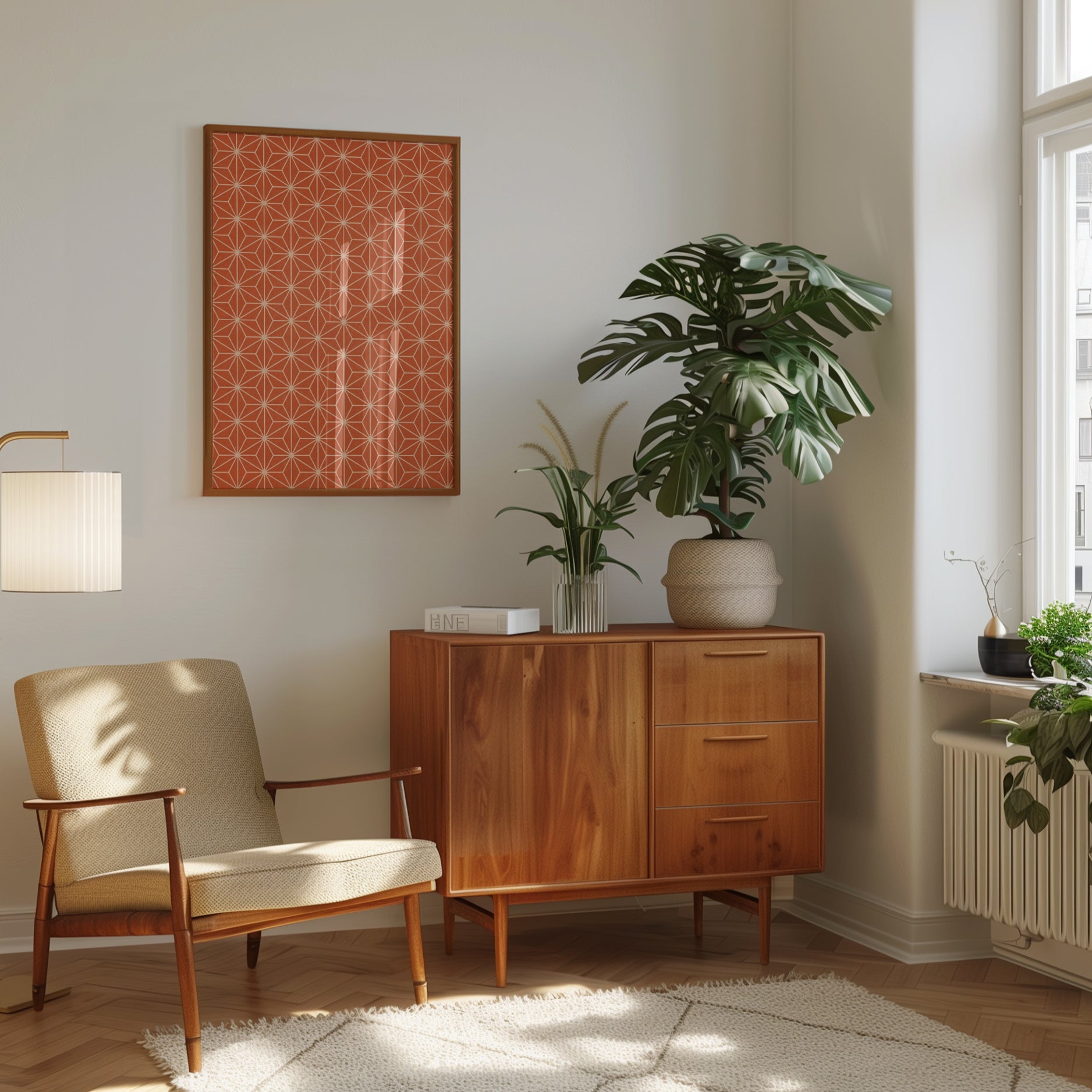 Asanoha Pattern Print: Japanese Geometric Design - interior