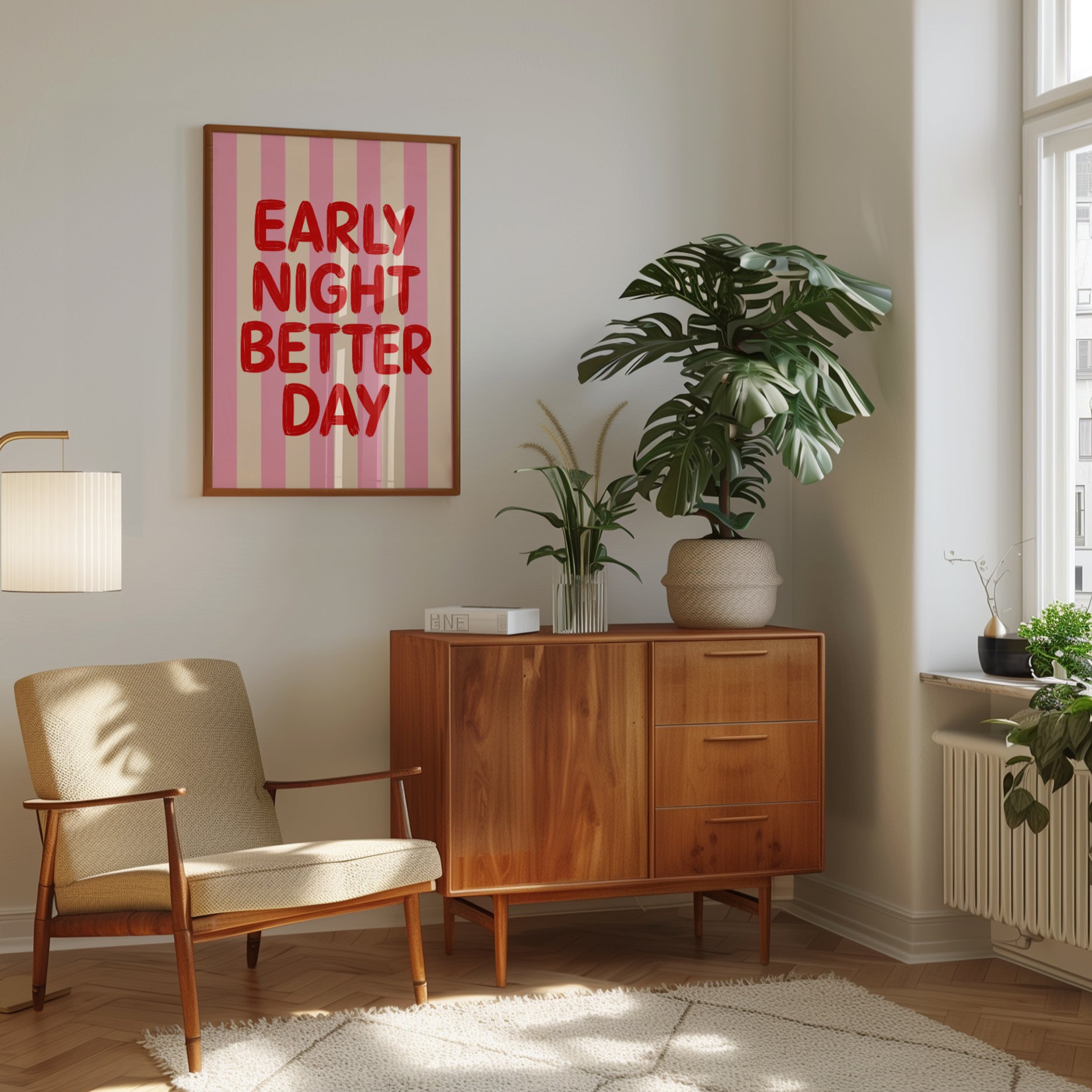 Inspirational Wall Art: Early Night Better Day - interior