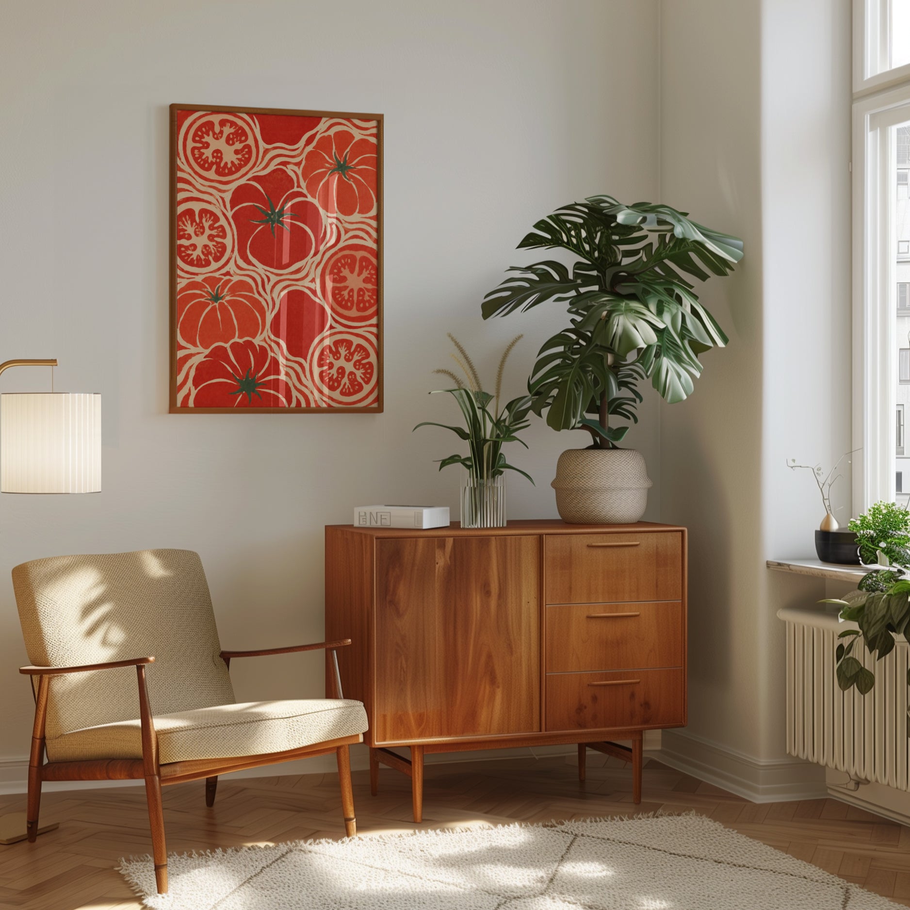 Tomato Wall Art – Retro Kitchen Print - interior