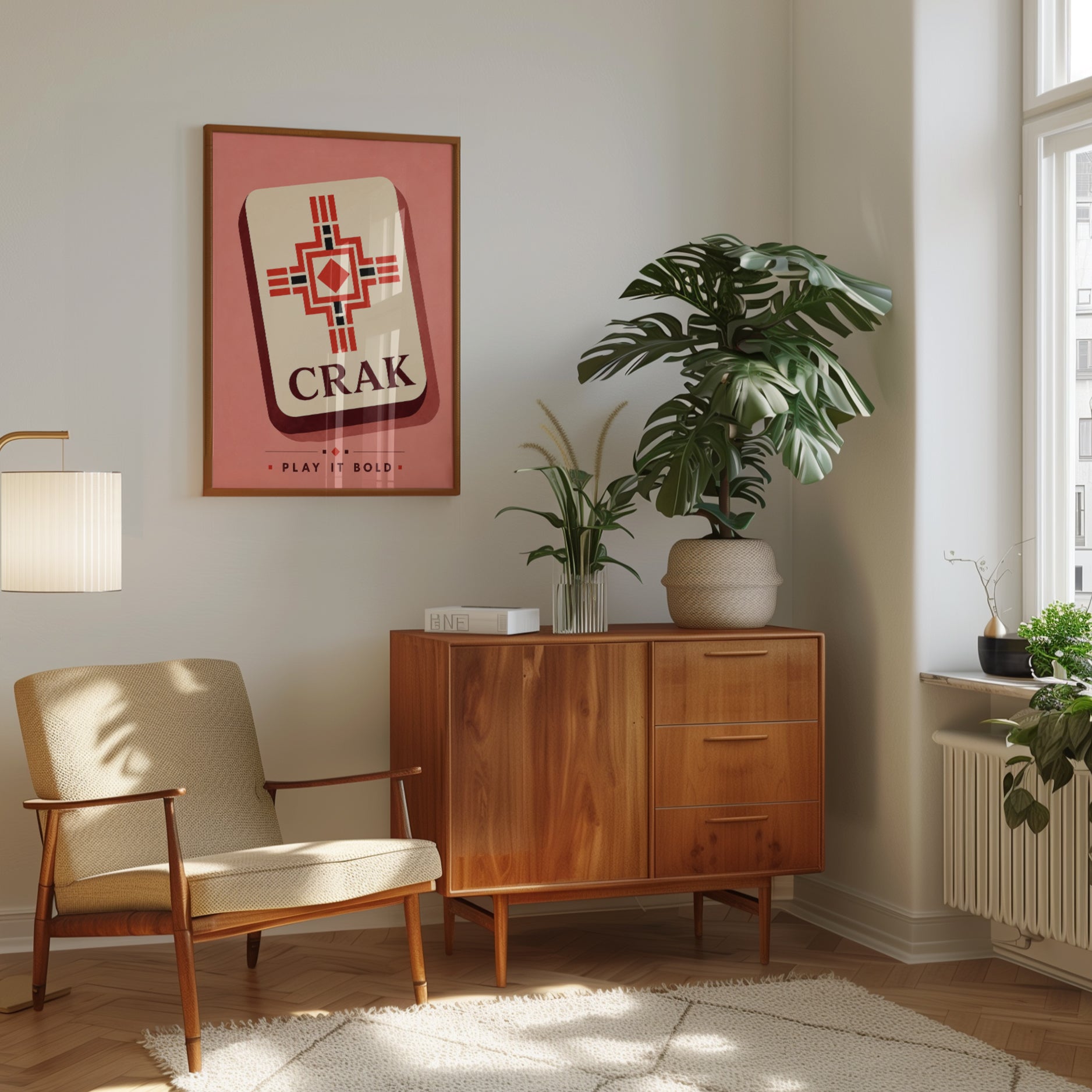 Geometric Wall Art – Retro Southwestern Print - interior